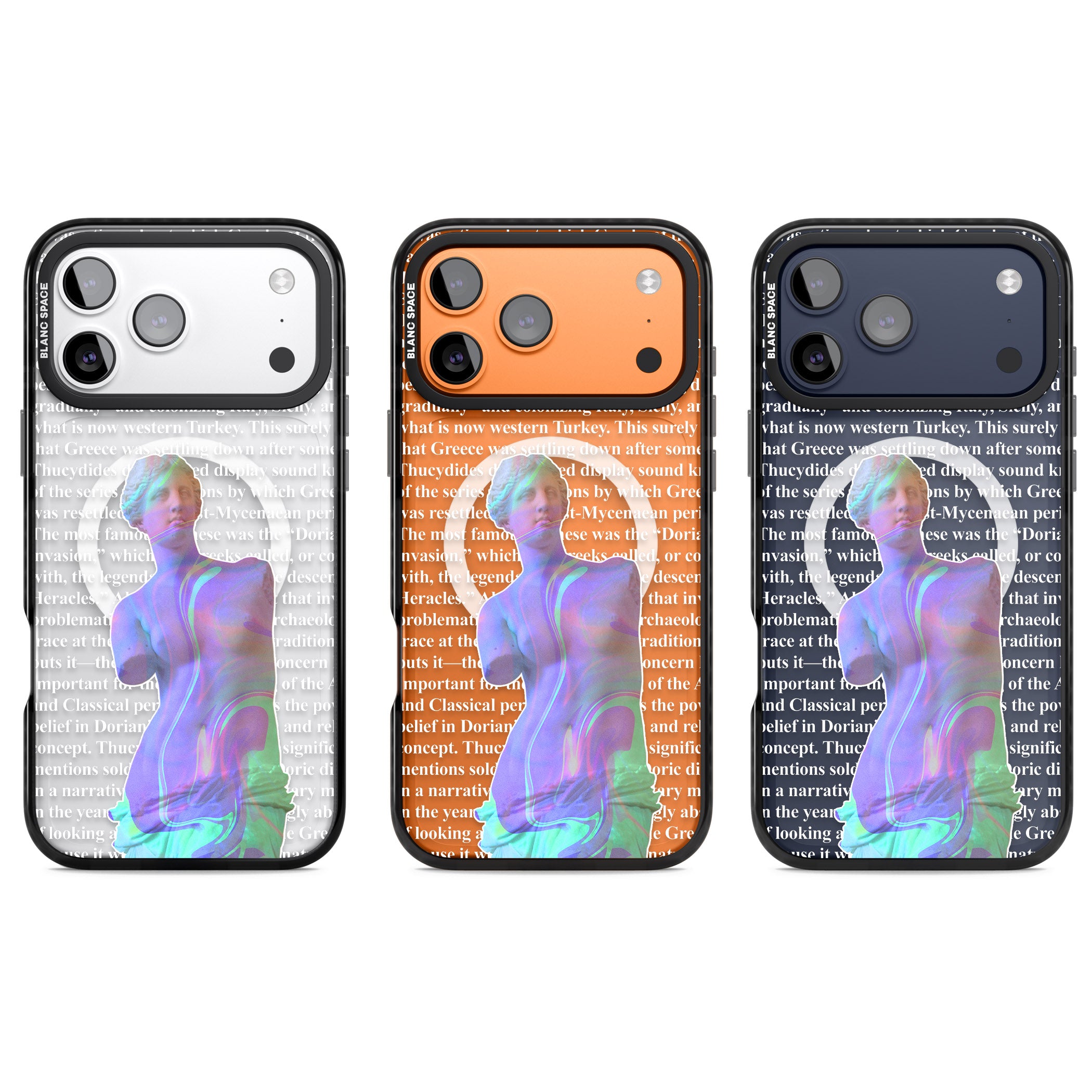 Iridescent De Milo iPhone 17 Pro Impact Pro Black Phone Case APT Impact Protection