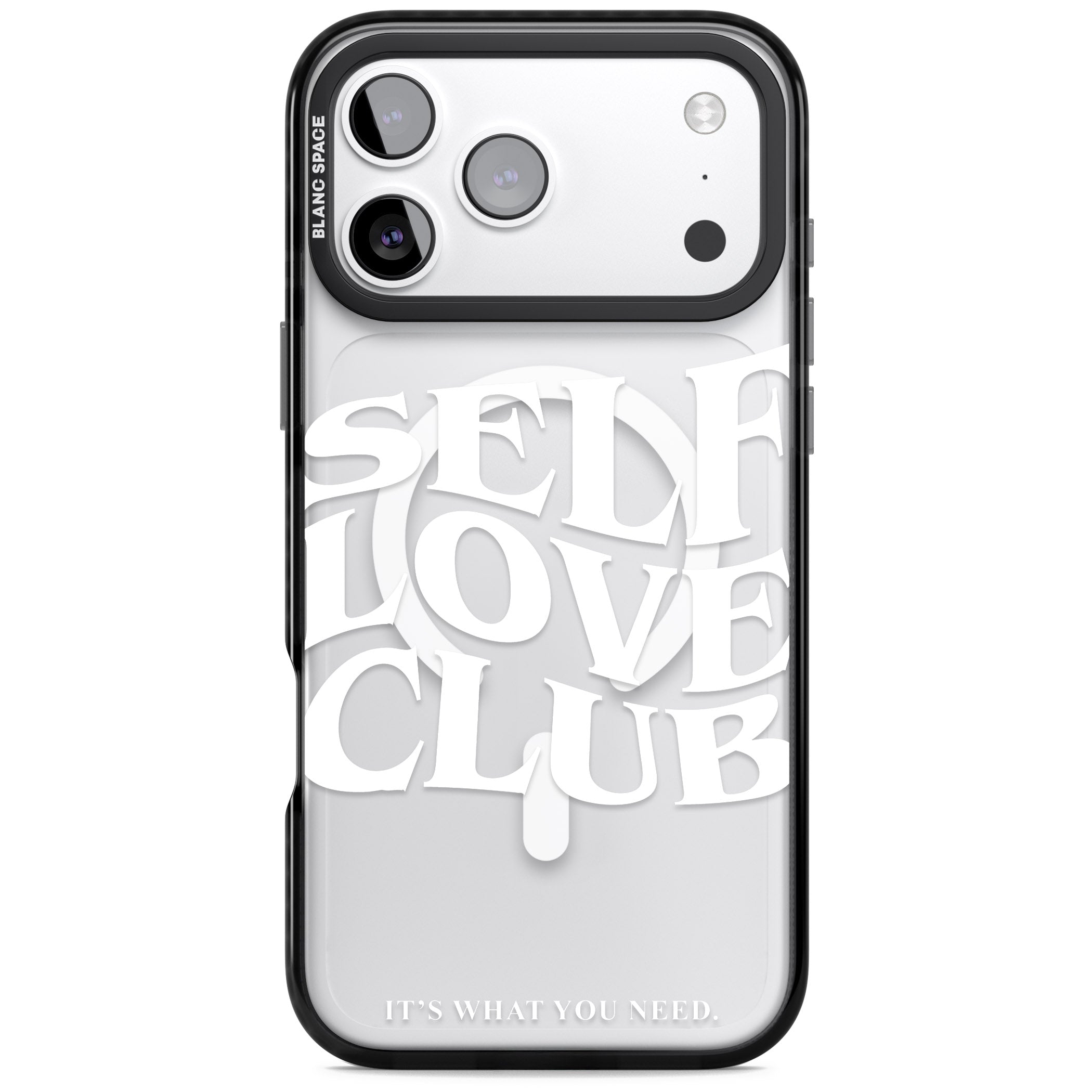 Self Love Club White iPhone 17 Pro Impact Pro Black Phone Case
