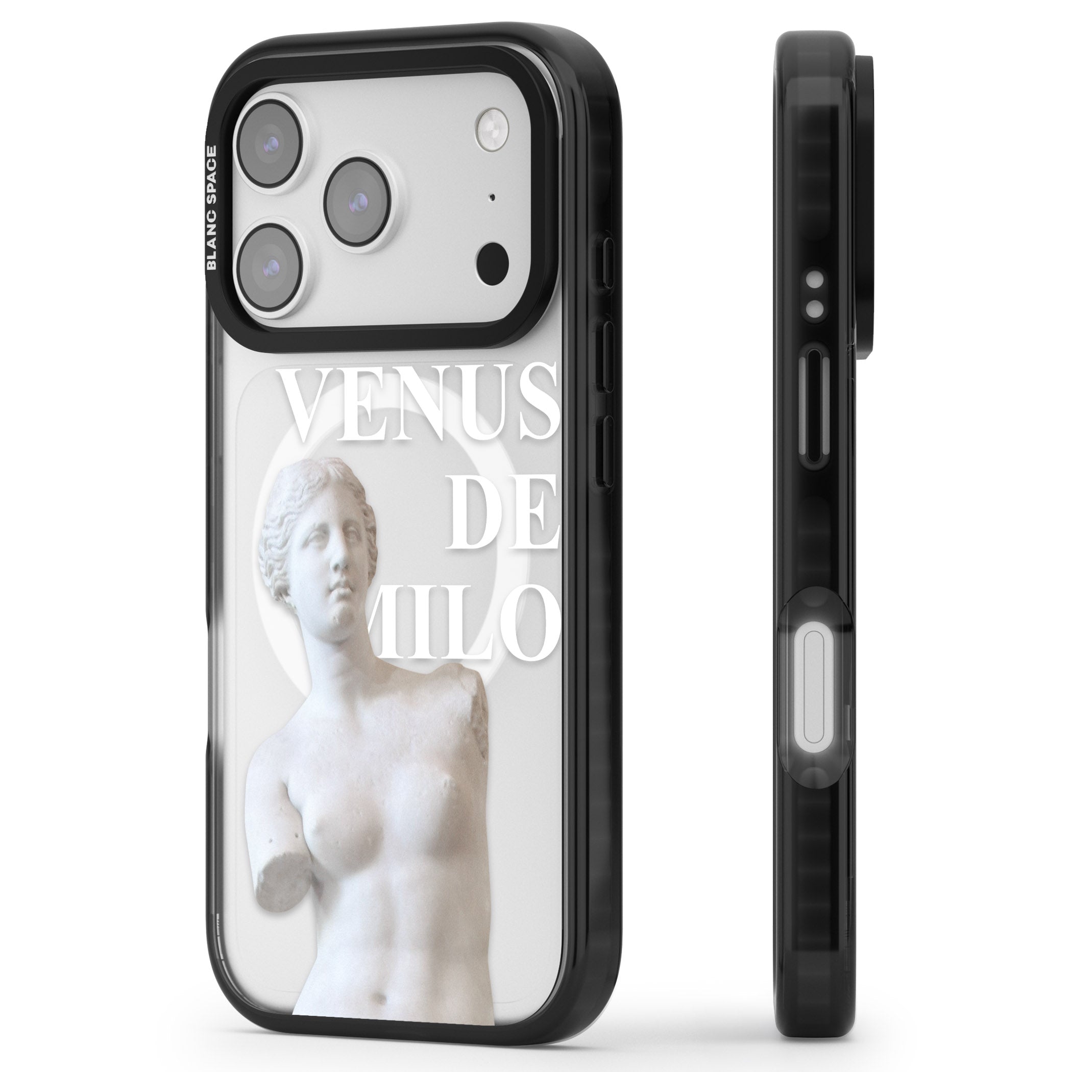 Venus De Milo Cutout iPhone 17 Pro Impact Pro Black Phone Case Side Profile