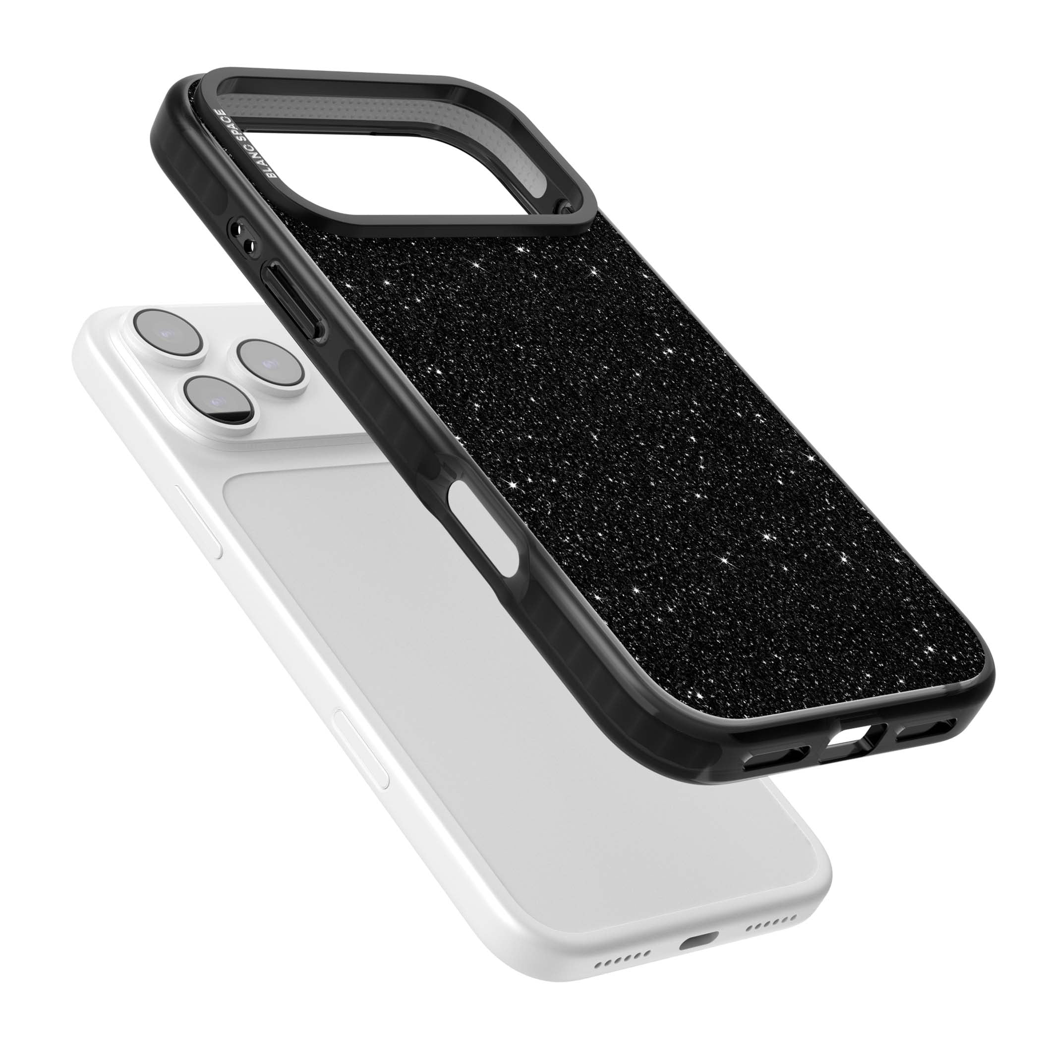 Black Glitter black glitter iPhone case featuring an all-over sparkly shimmer pattern on a jet black base | Black Impact Magsafe case for iPhone 17 Pro, iPhone 17 Pro Max