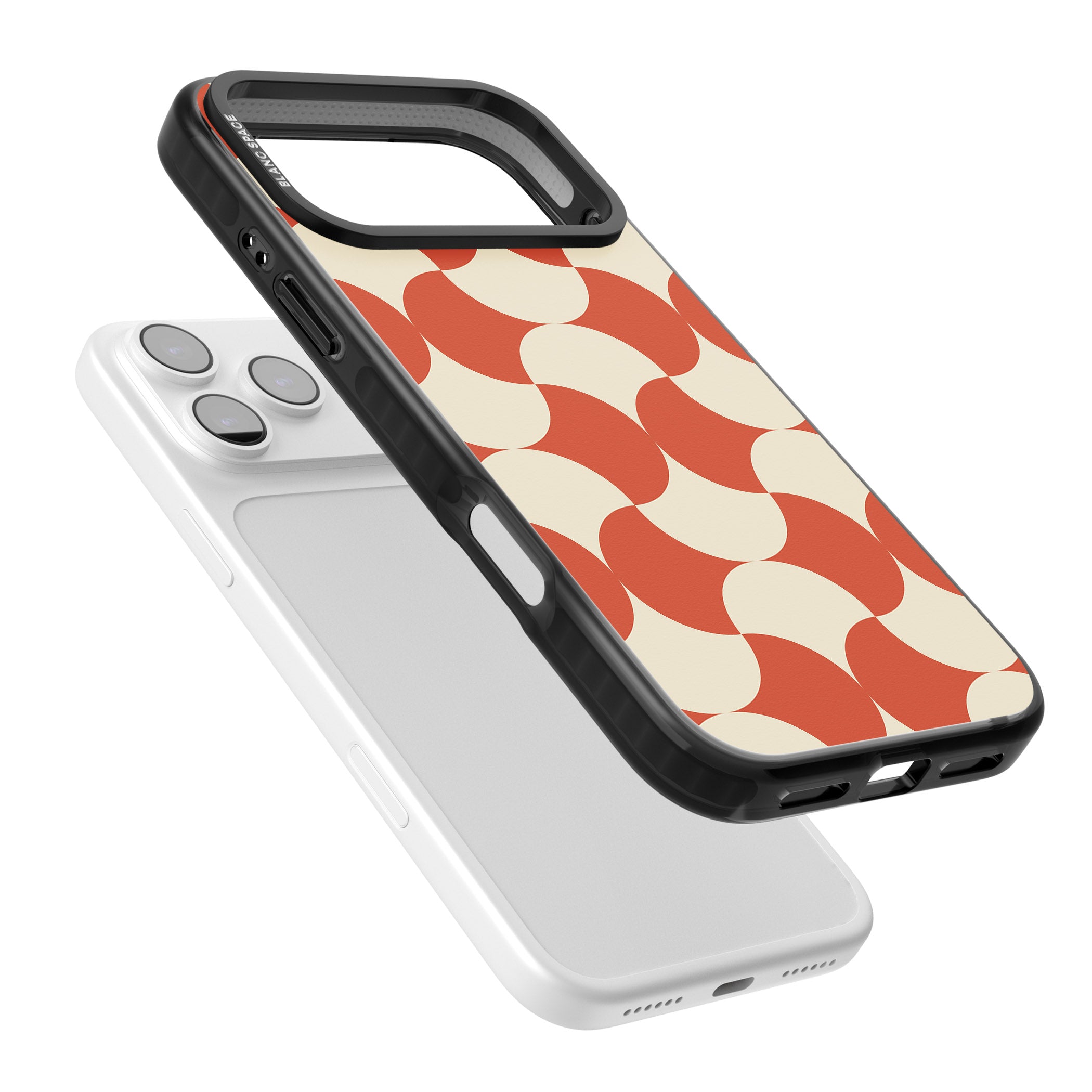 Abstract Retro Shapes iPhone 17 Pro Impact Pro Black Phone Case Colours