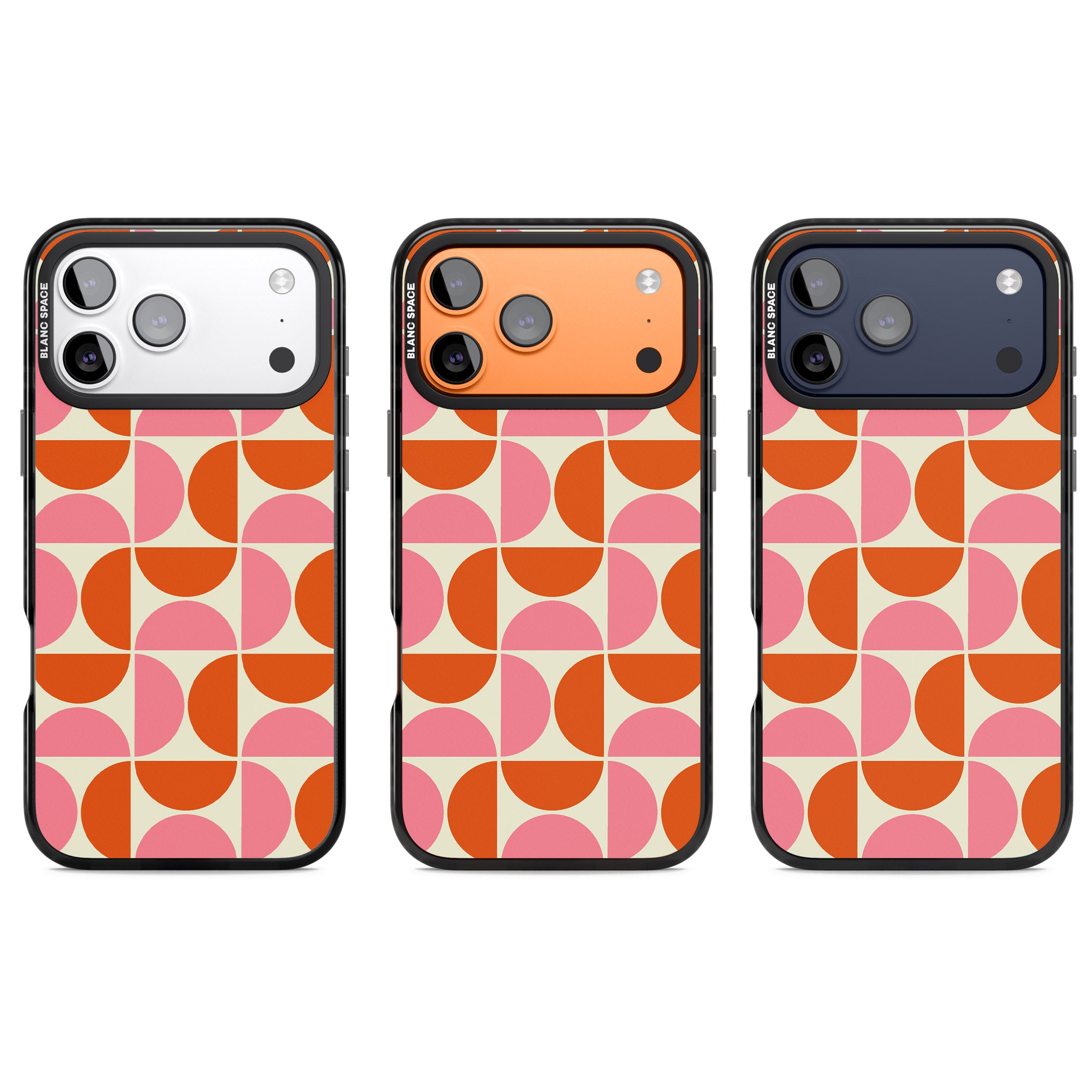 Retro Half Circle Pattern iPhone 17 Pro Impact Pro Black Phone Case APT Impact Protection