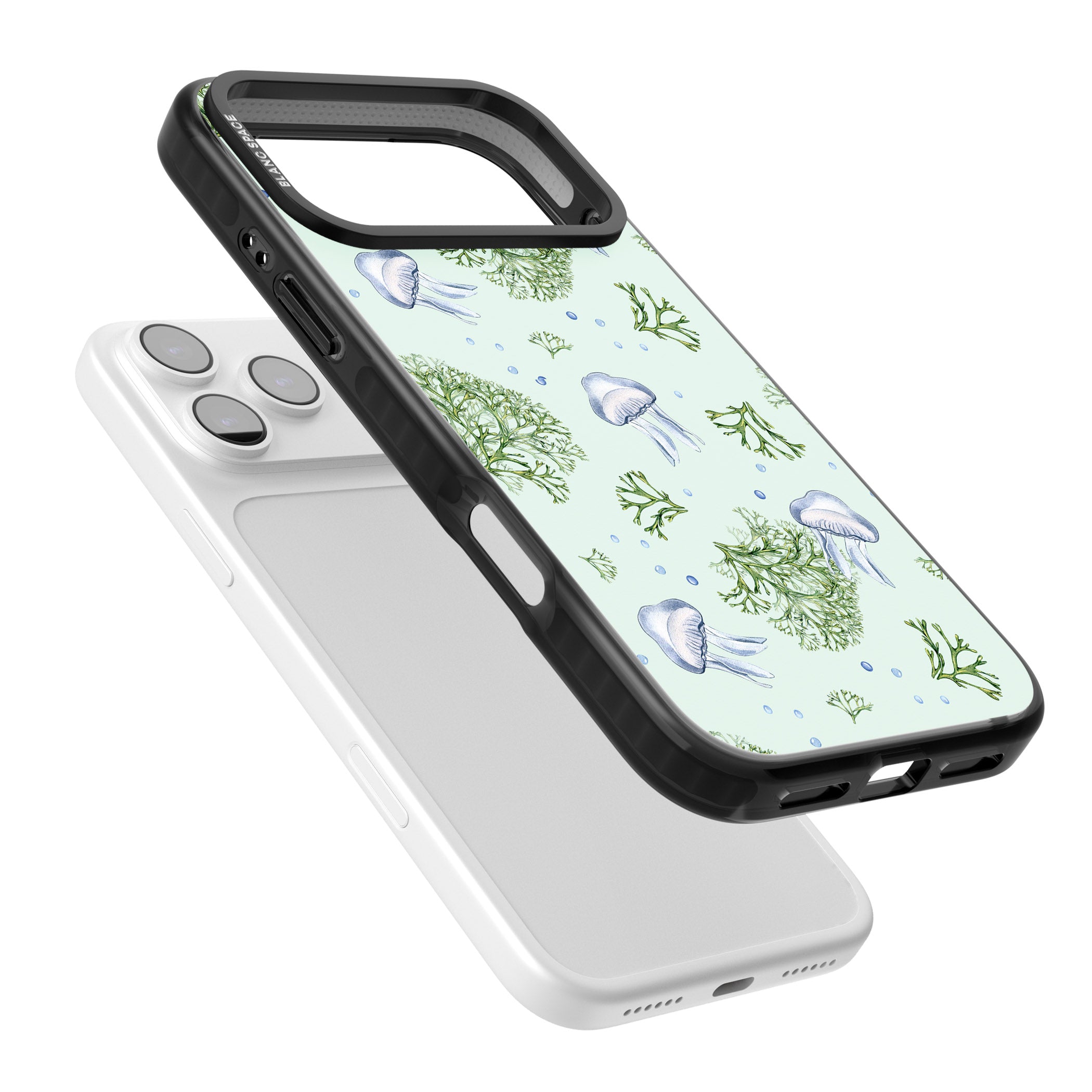 Jellyfish & Seaweed iPhone 17 Pro Impact Pro Black Phone Case Colours