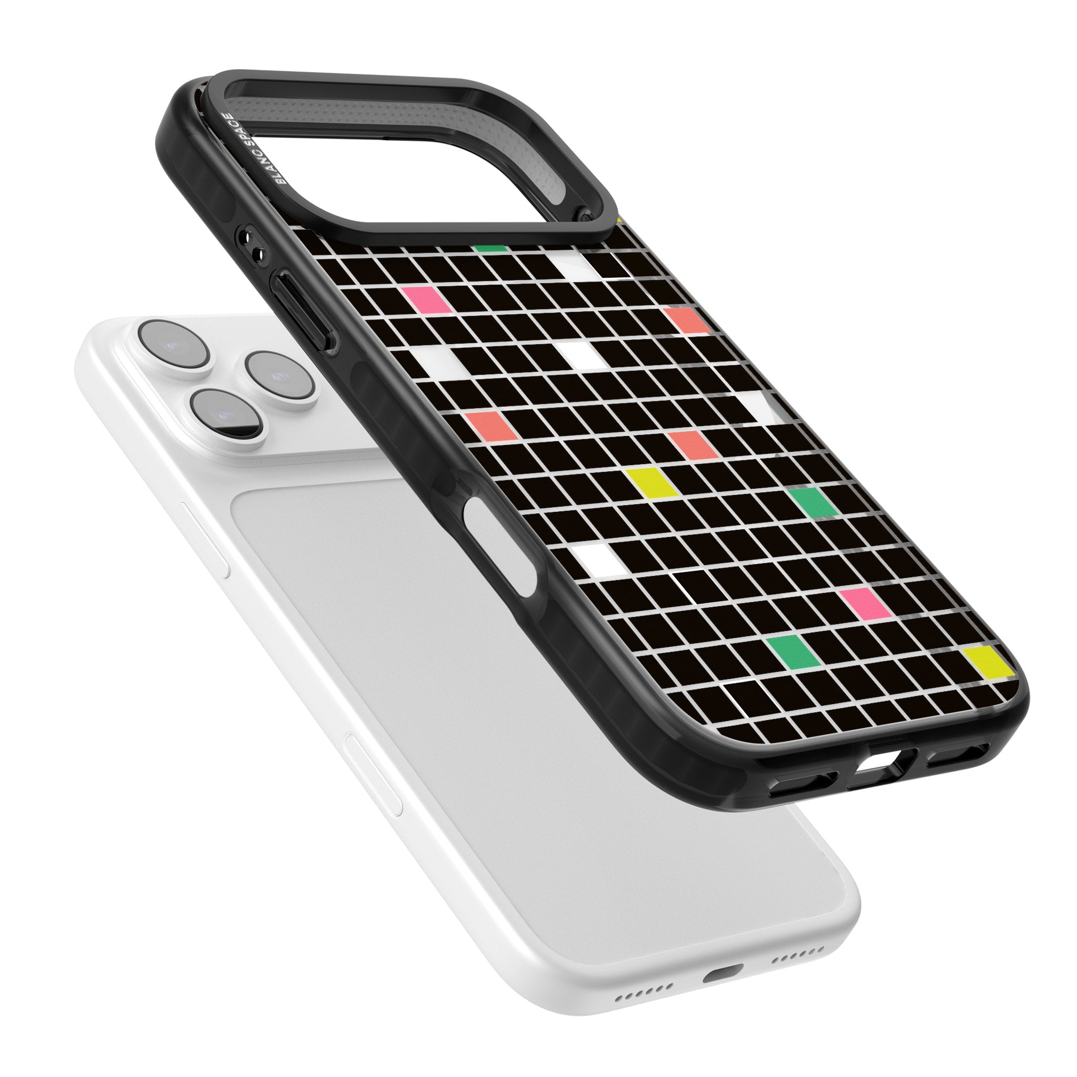 Vibrant Black Geometric Grid iPhone 17 Pro Max Impact Pro Black Phone Case Colours