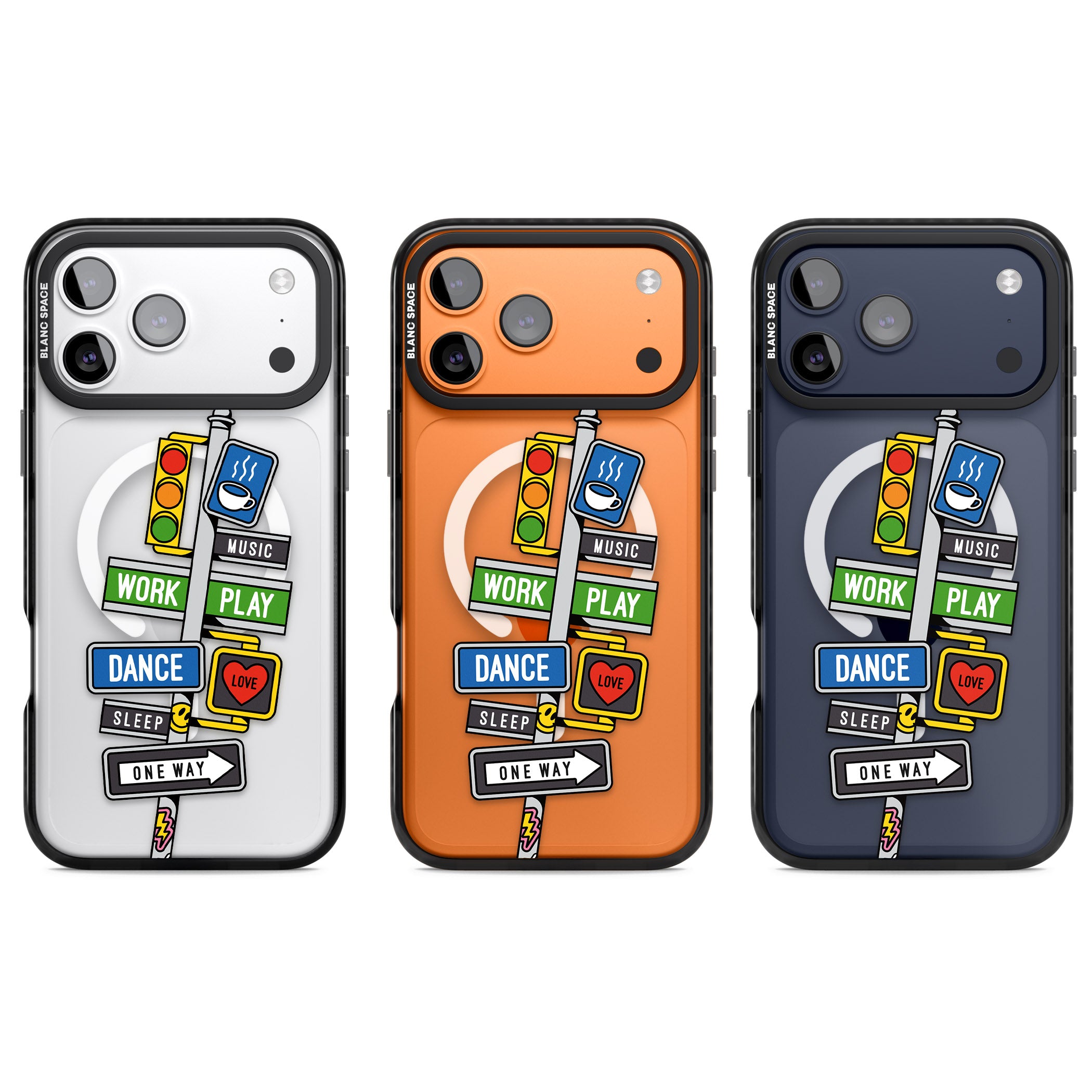 Mood Street Signs iPhone 17 Pro Impact Pro Black Phone Case APT Impact Protection