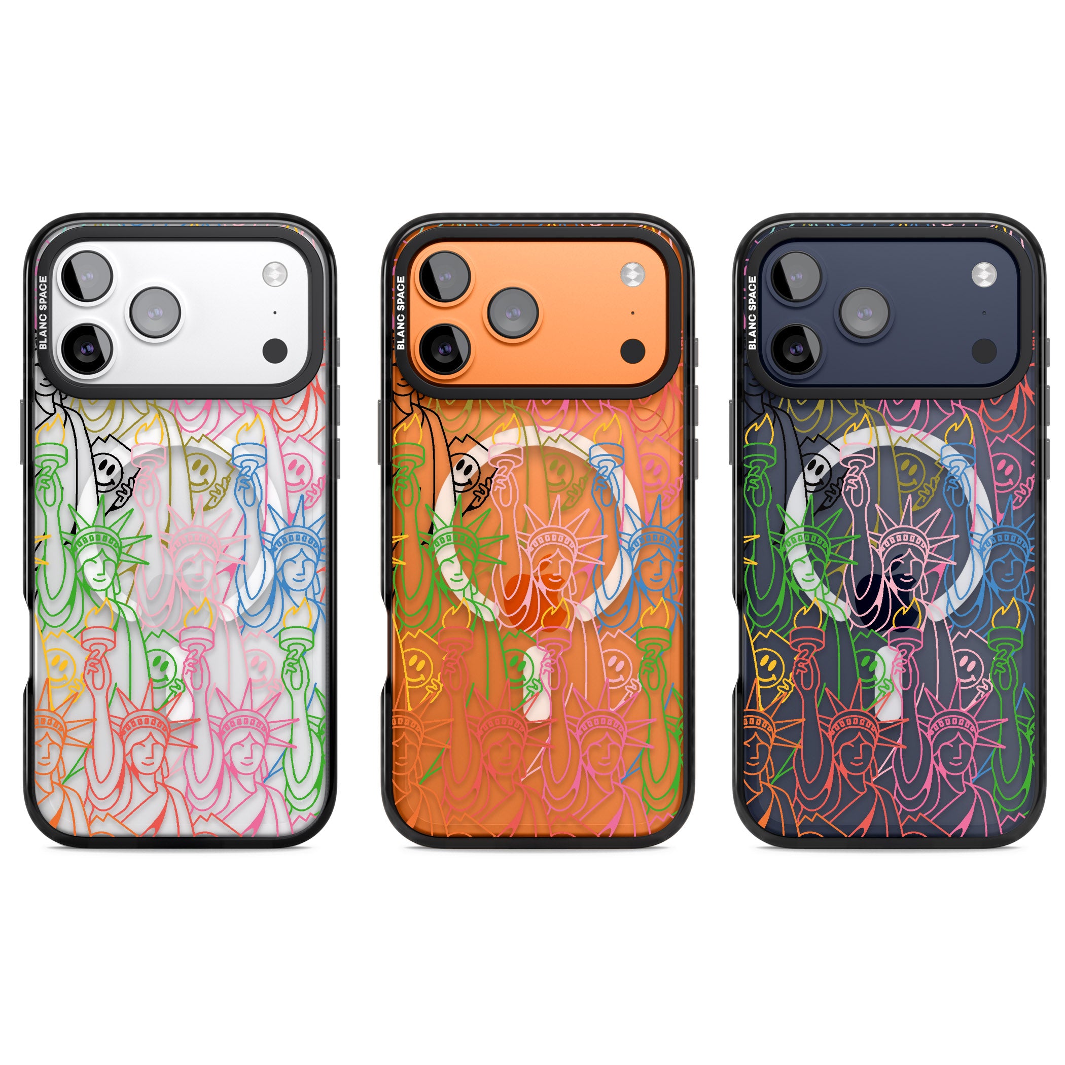 Multicolour Liberty Line Pattern iPhone 17 Pro Impact Pro Black Phone Case APT Impact Protection