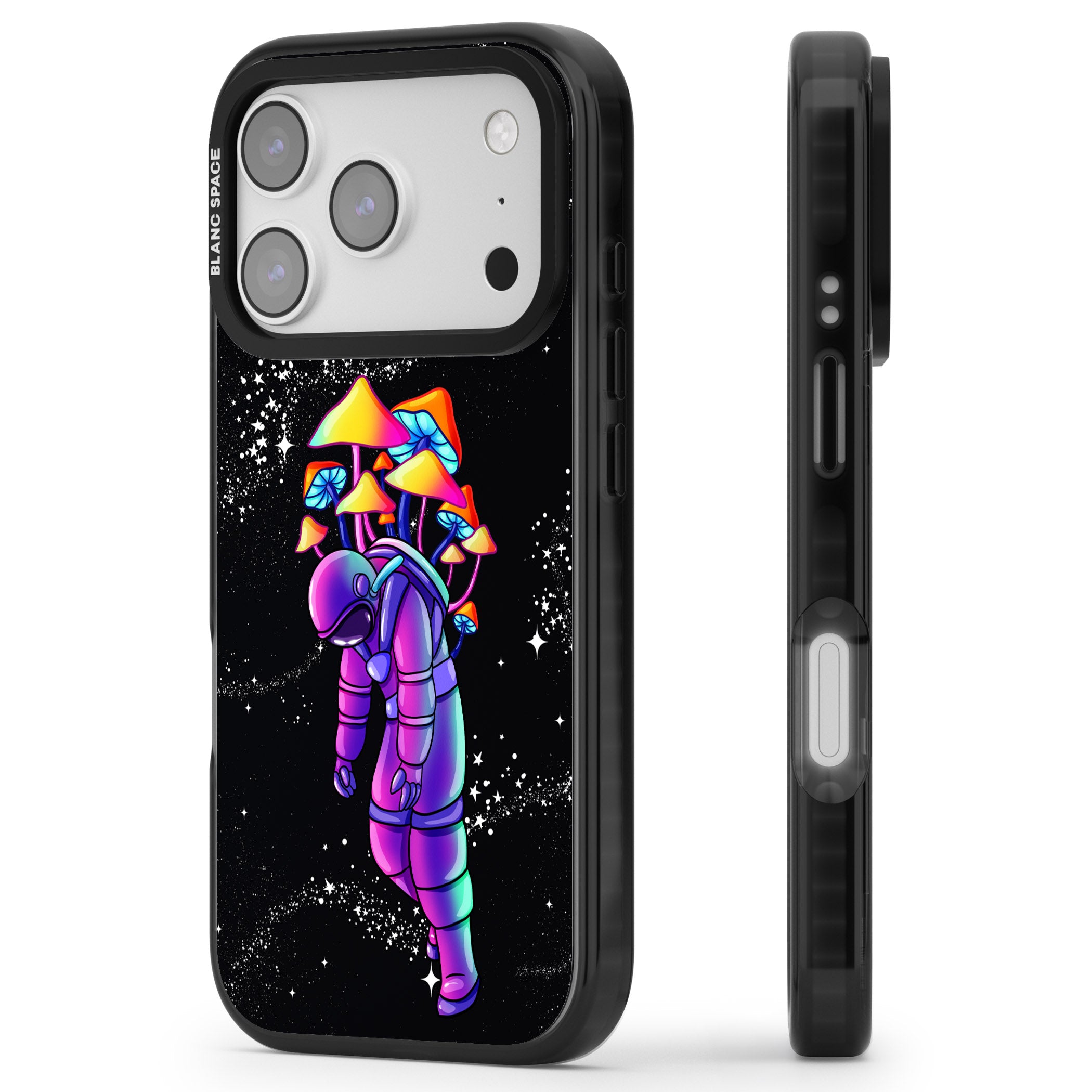 Space Mutation iPhone 17 Pro Impact Pro Black Phone Case Side Profile