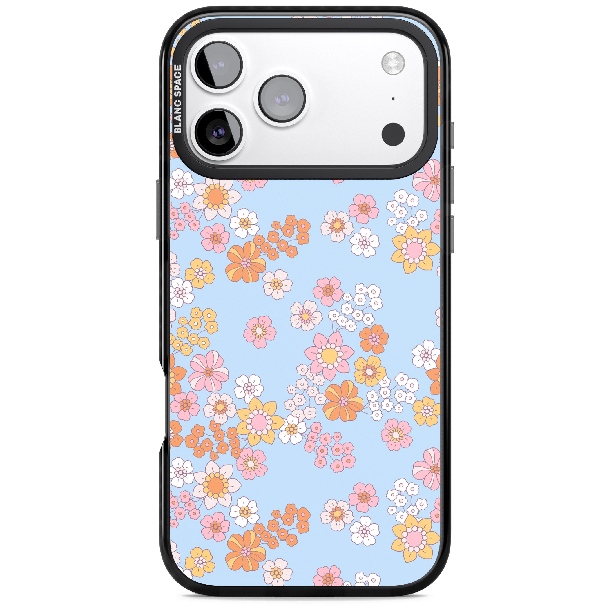 Lake Blue Flower Mix iPhone 17 Pro Max Impact Pro Black Phone Case