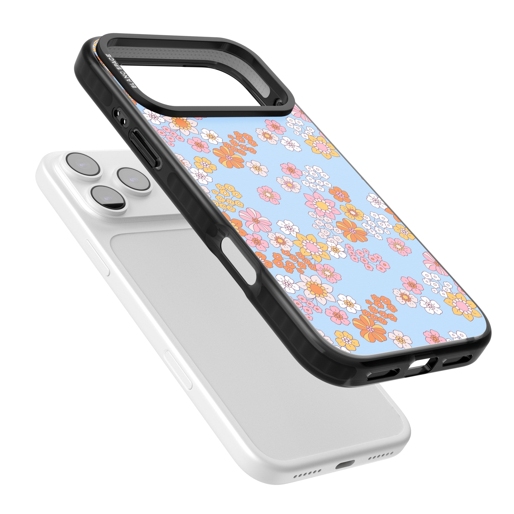 Lake Blue Flower Mix iPhone 17 Pro Max Impact Pro Black Phone Case Colours