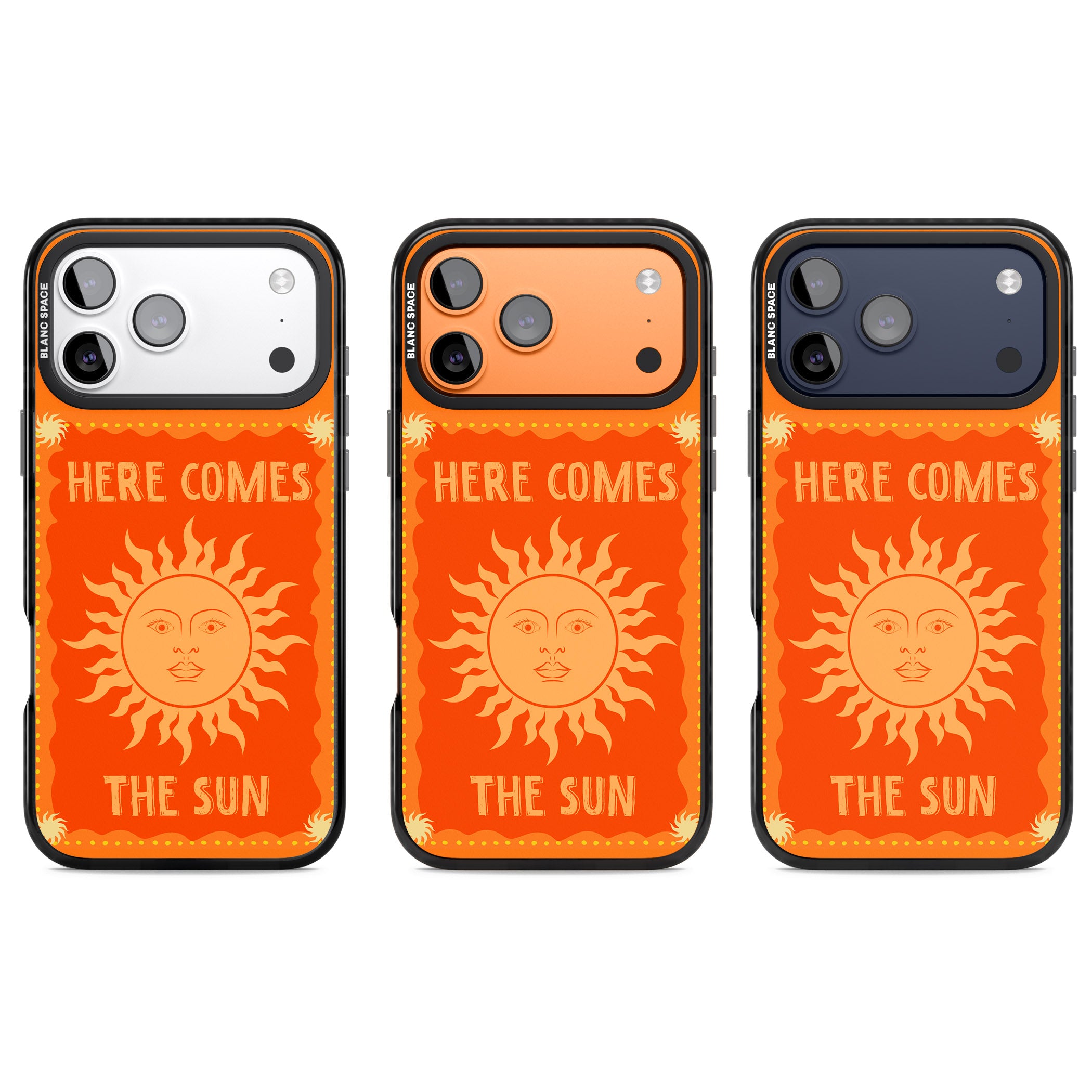 Retro Here Comes The Sun iPhone 17 Pro Impact Pro Black Phone Case APT Impact Protection