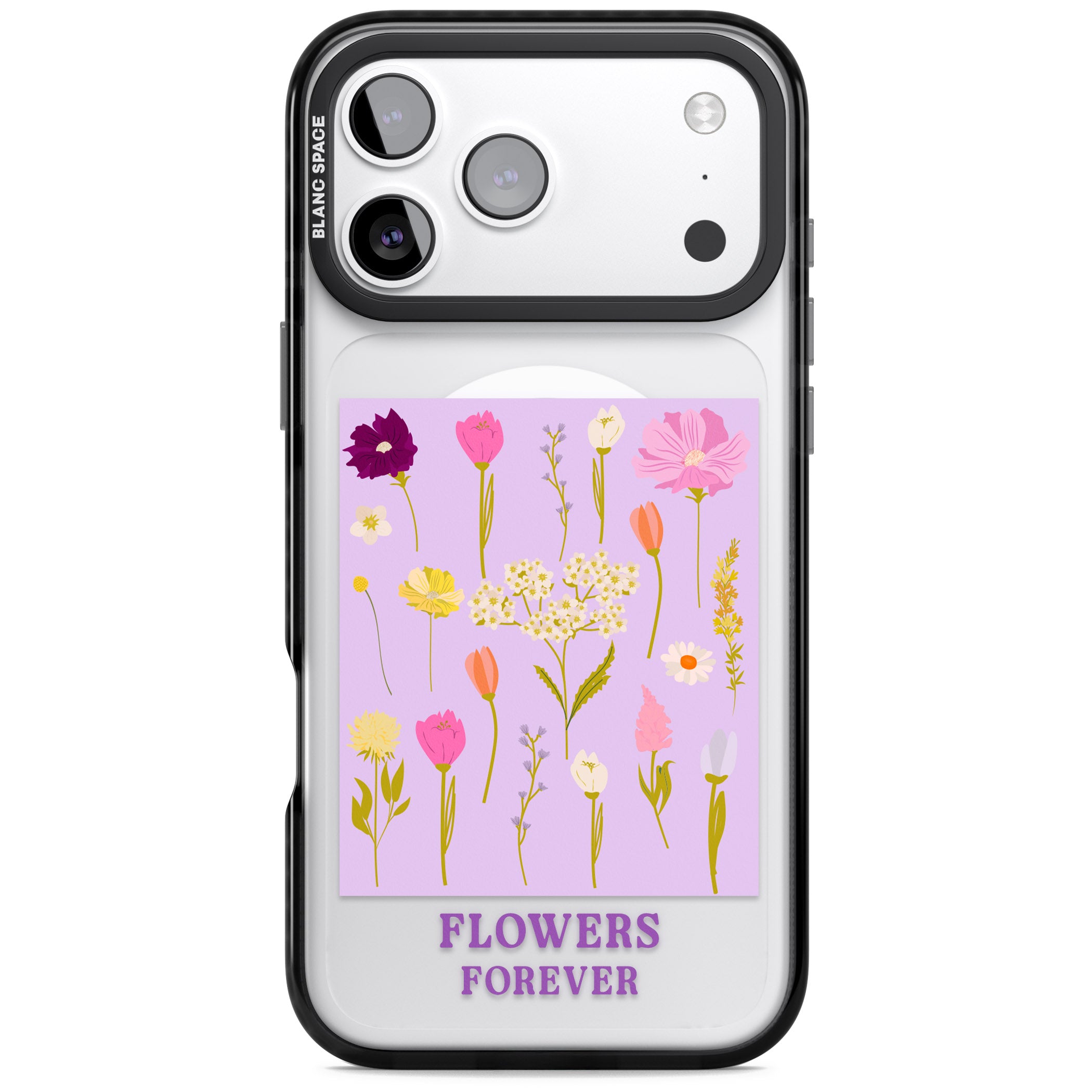 Flowers Forever iPhone 17 Pro Impact Pro Black Phone Case