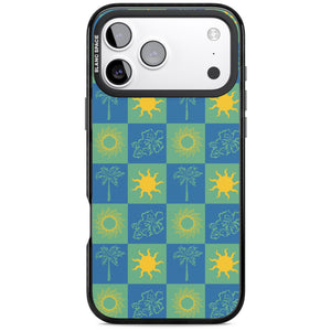 Green & Blue Tropical Checked