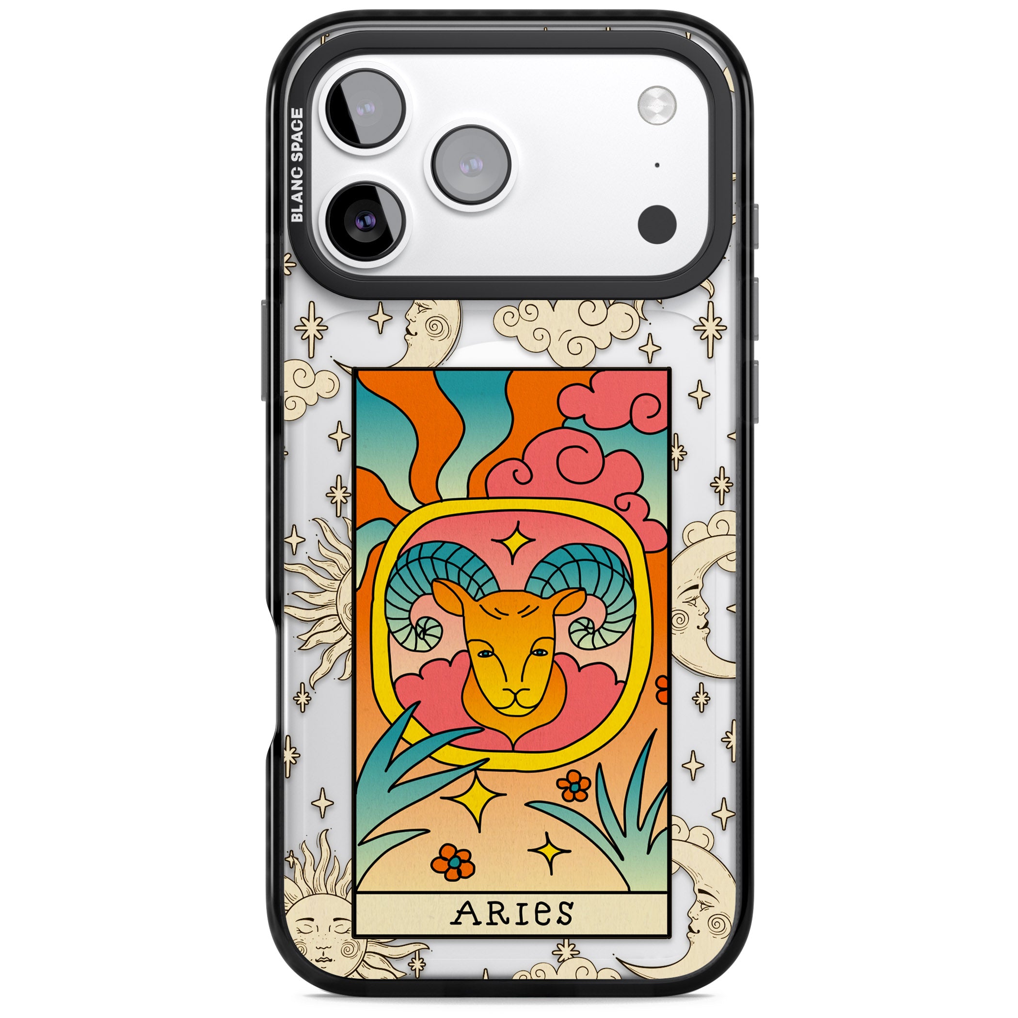 Celestial Zodiac Aries iPhone 17 Pro Impact Pro Black Phone Case