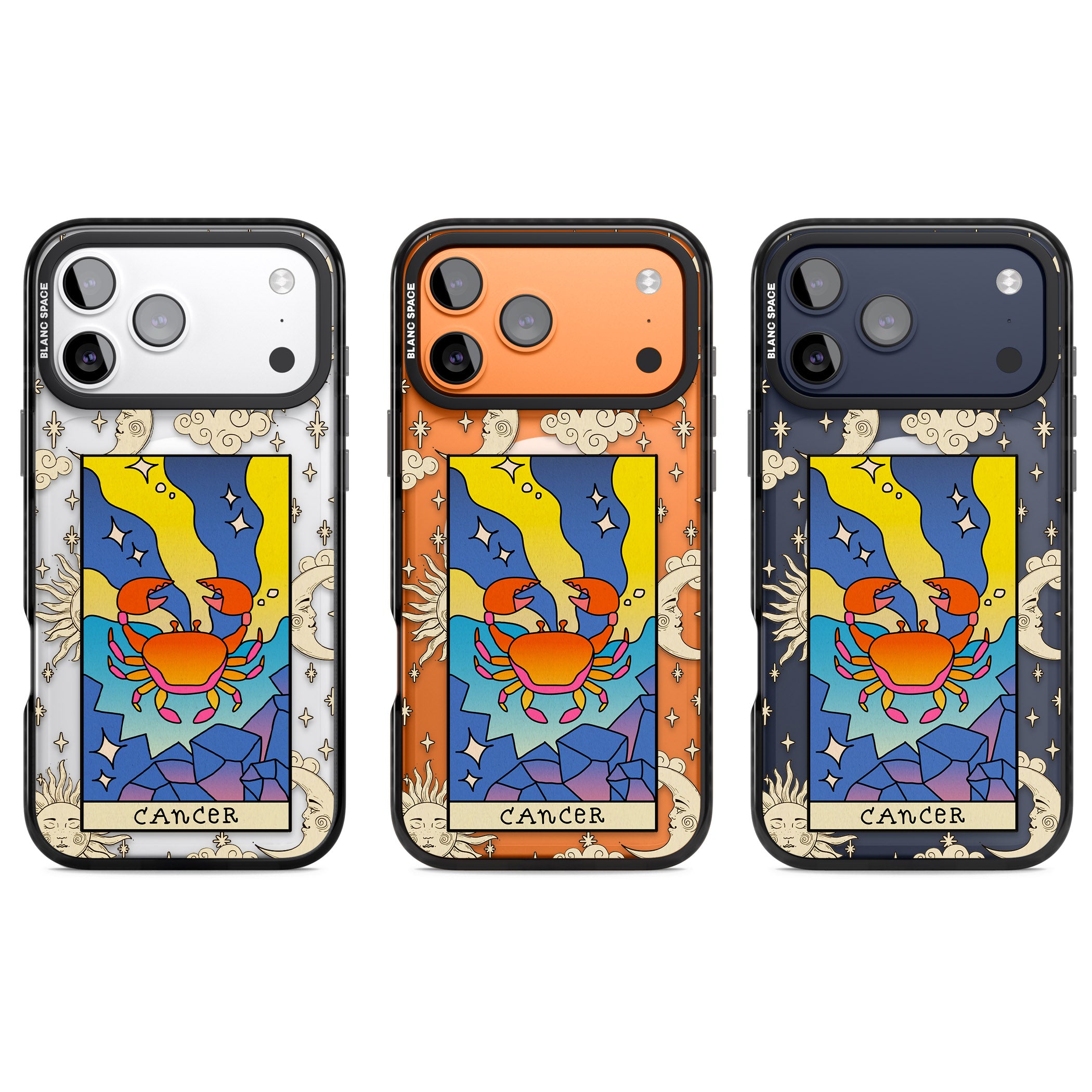 Celestial Zodiac Cancer iPhone 17 Pro Impact Pro Black Phone Case APT Impact Protection
