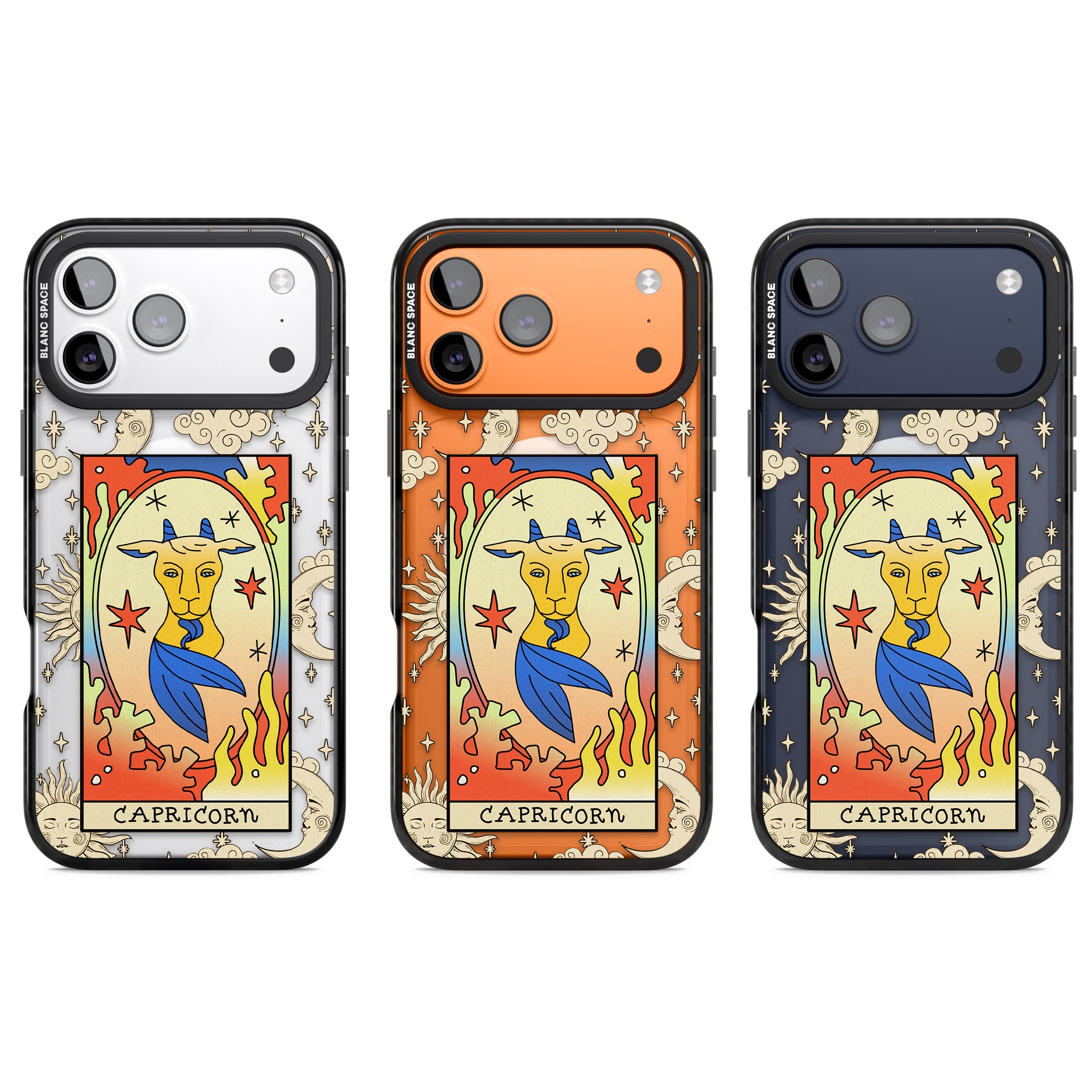 Celestial Zodiac Capricorn iPhone 17 Pro Impact Pro Black Phone Case APT Impact Protection