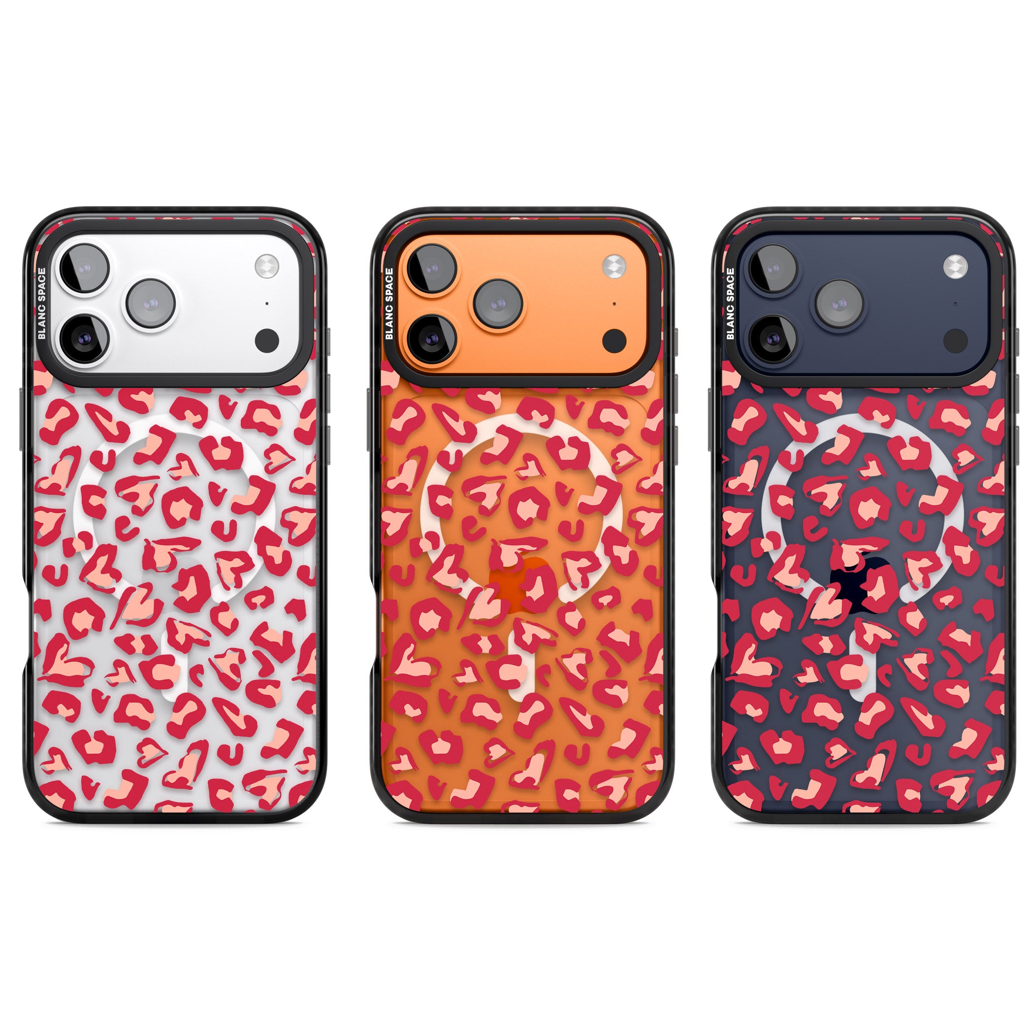 Heart Leopard Print iPhone 17 Pro Impact Pro Black Phone Case APT Impact Protection