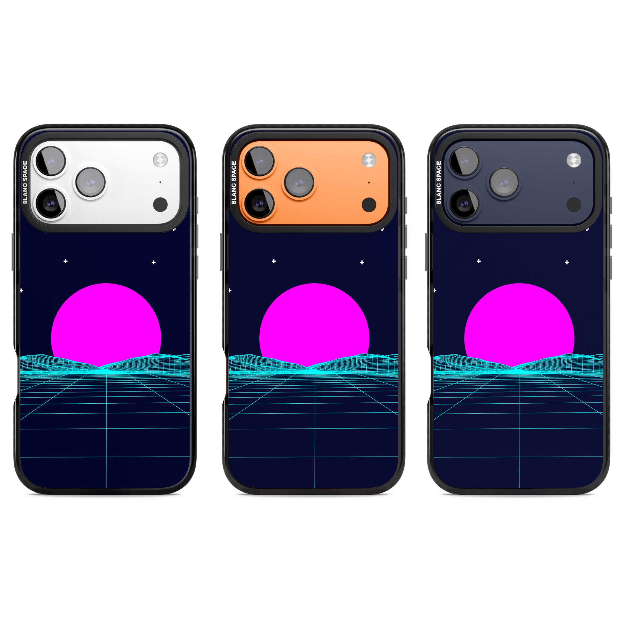 Miami Sunset Vaporwave iPhone 17 Pro Impact Pro Black Phone Case APT Impact Protection