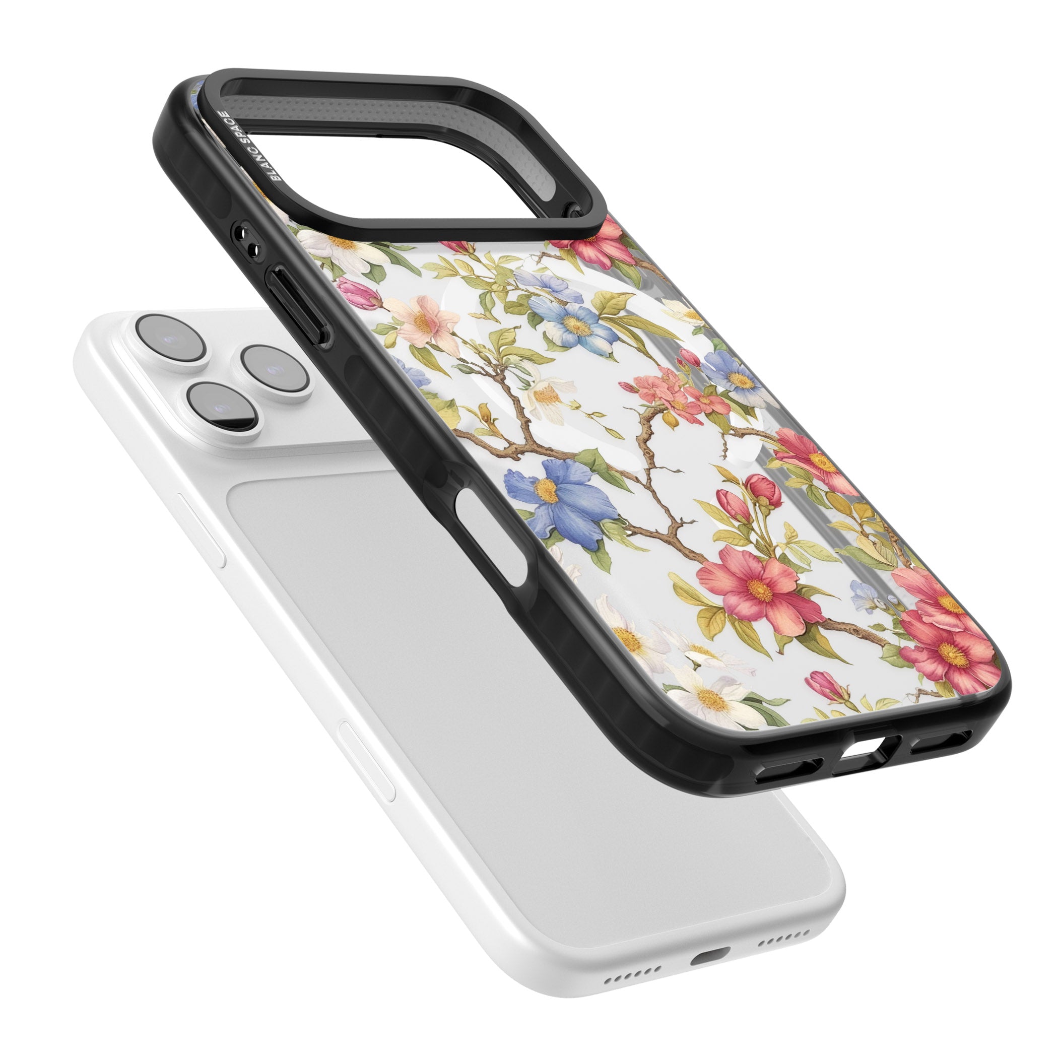Vintage Vines & Flowers iPhone 17 Pro Impact Pro Black Phone Case Colours