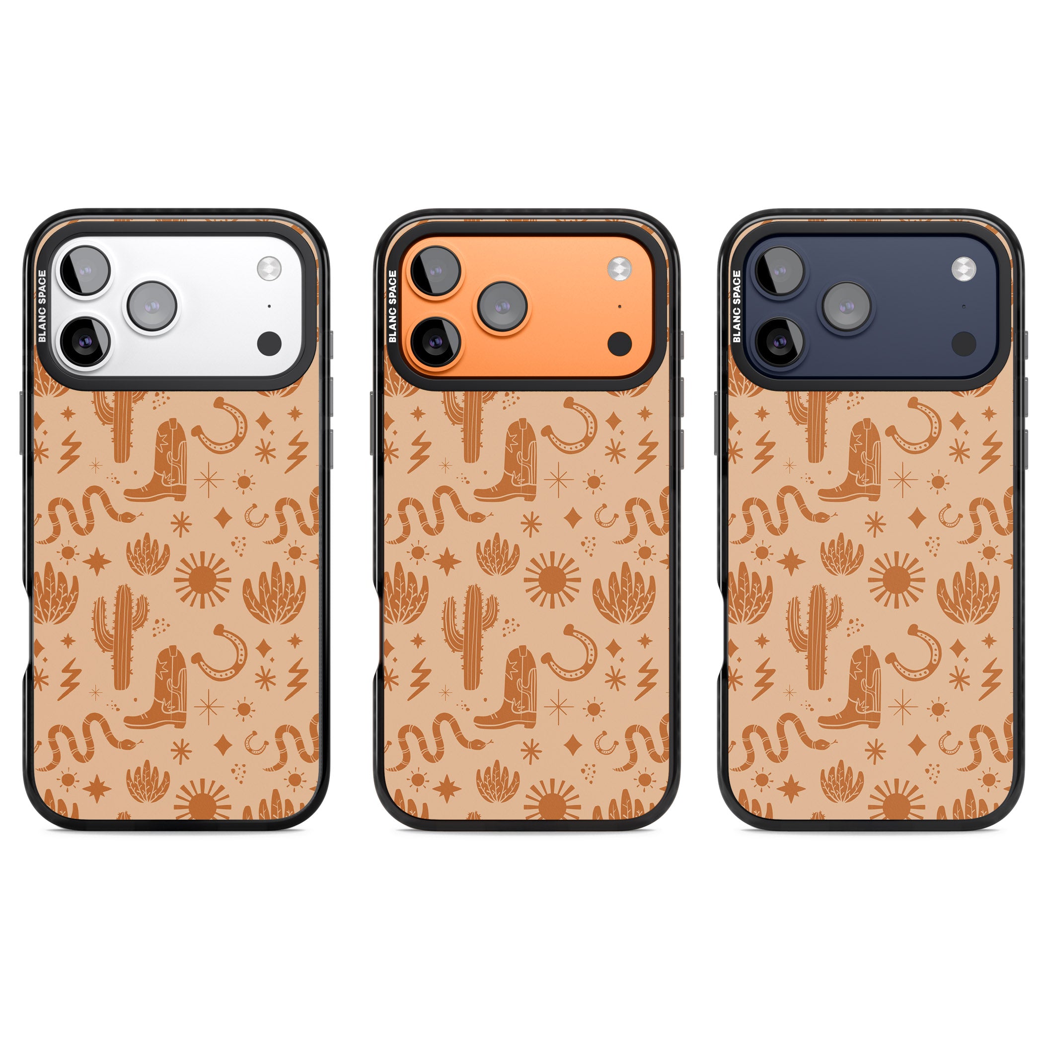 Wild West Pattern iPhone 17 Pro Impact Pro Black Phone Case APT Impact Protection