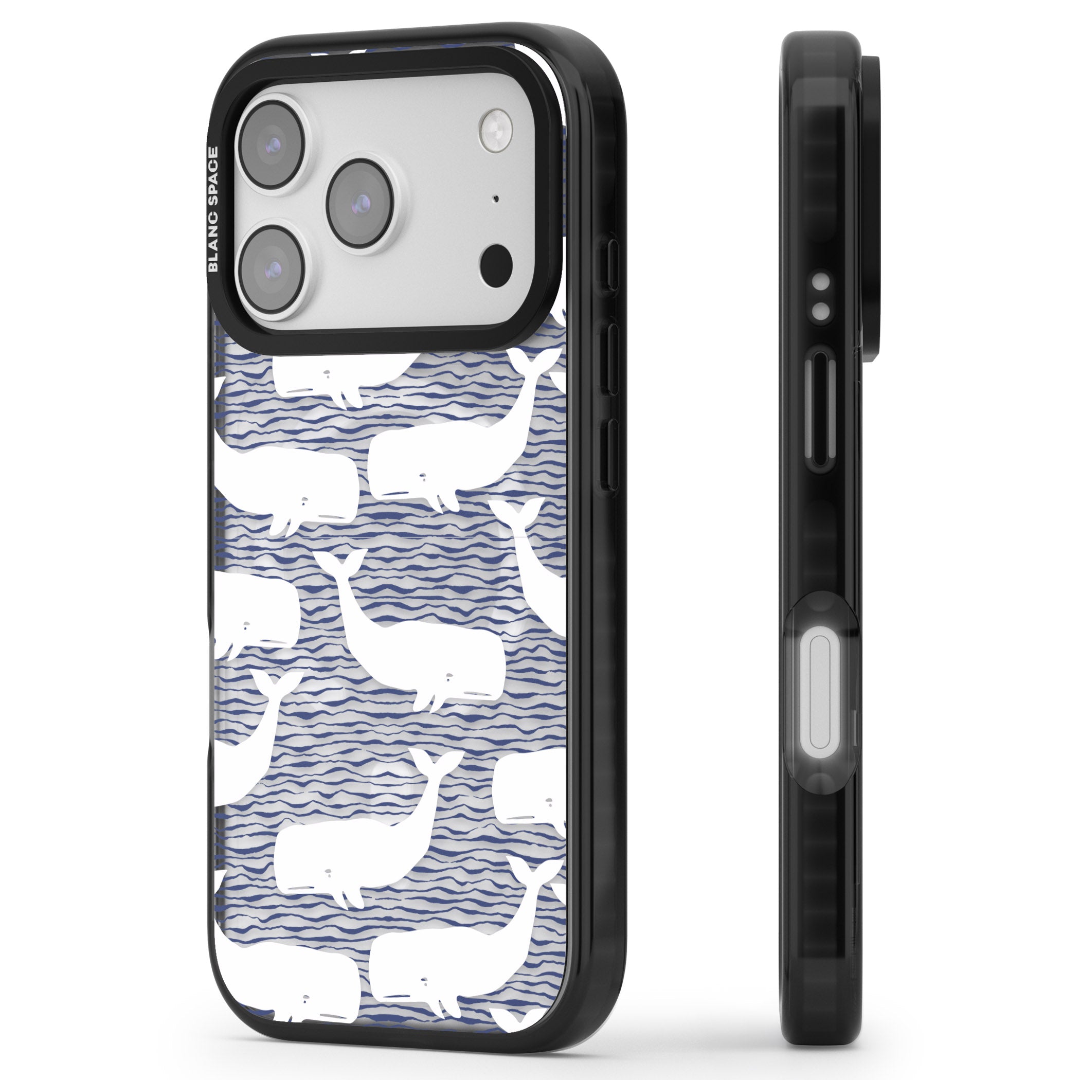 Whale Wave iPhone 17 Pro Max Impact Pro Black Phone Case Side Profile