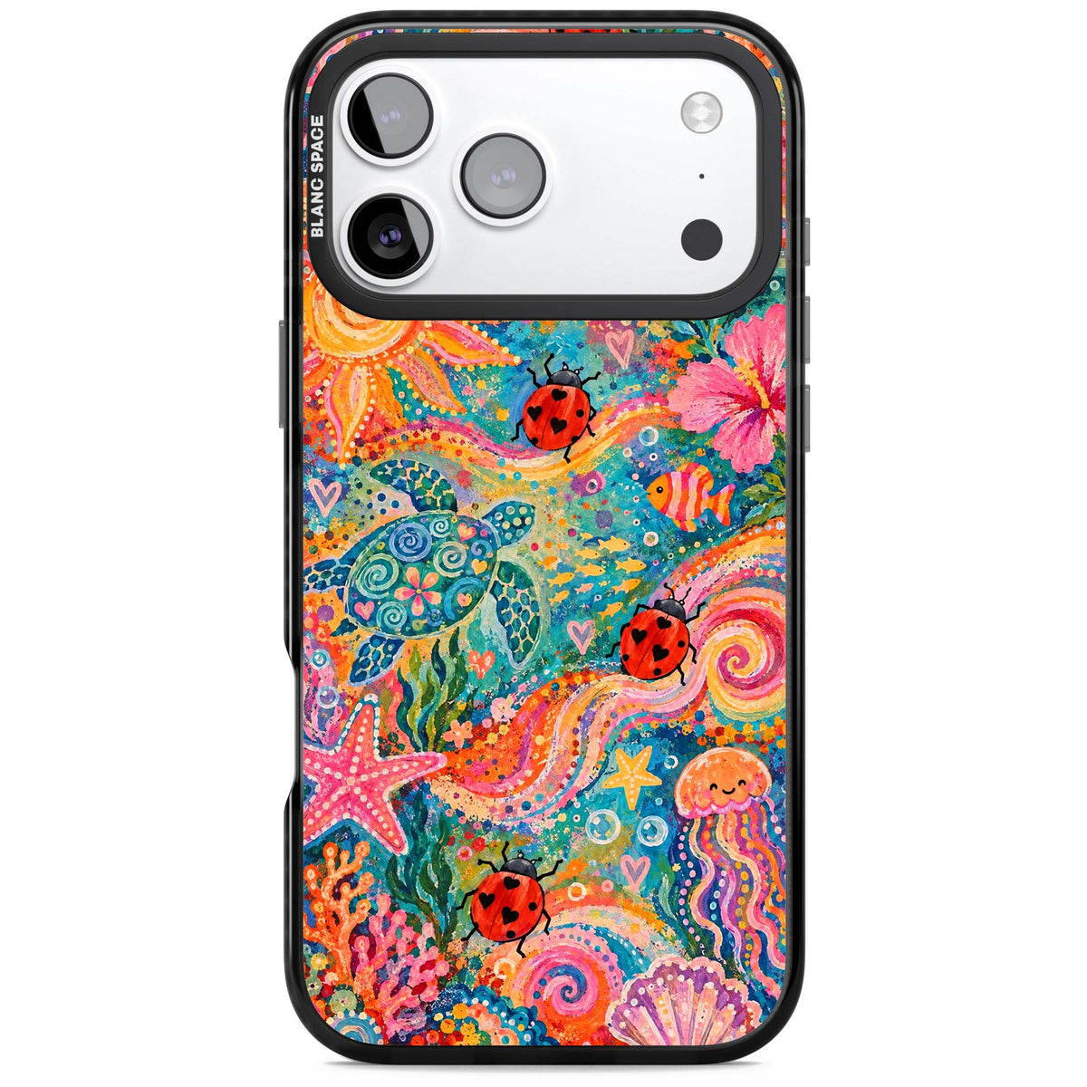 Coral Whimsy for her iPhone case | Black Impact Magsafe case for iPhone 17 Pro, iPhone 17 Pro Max