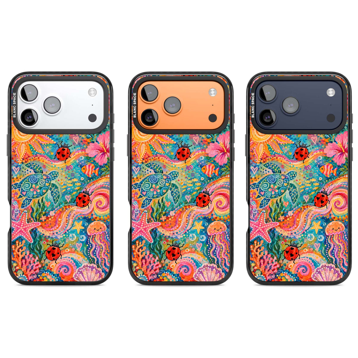 Coral Whimsy for her iPhone case | Black Impact Magsafe case for iPhone 17 Pro, iPhone 17 Pro Max