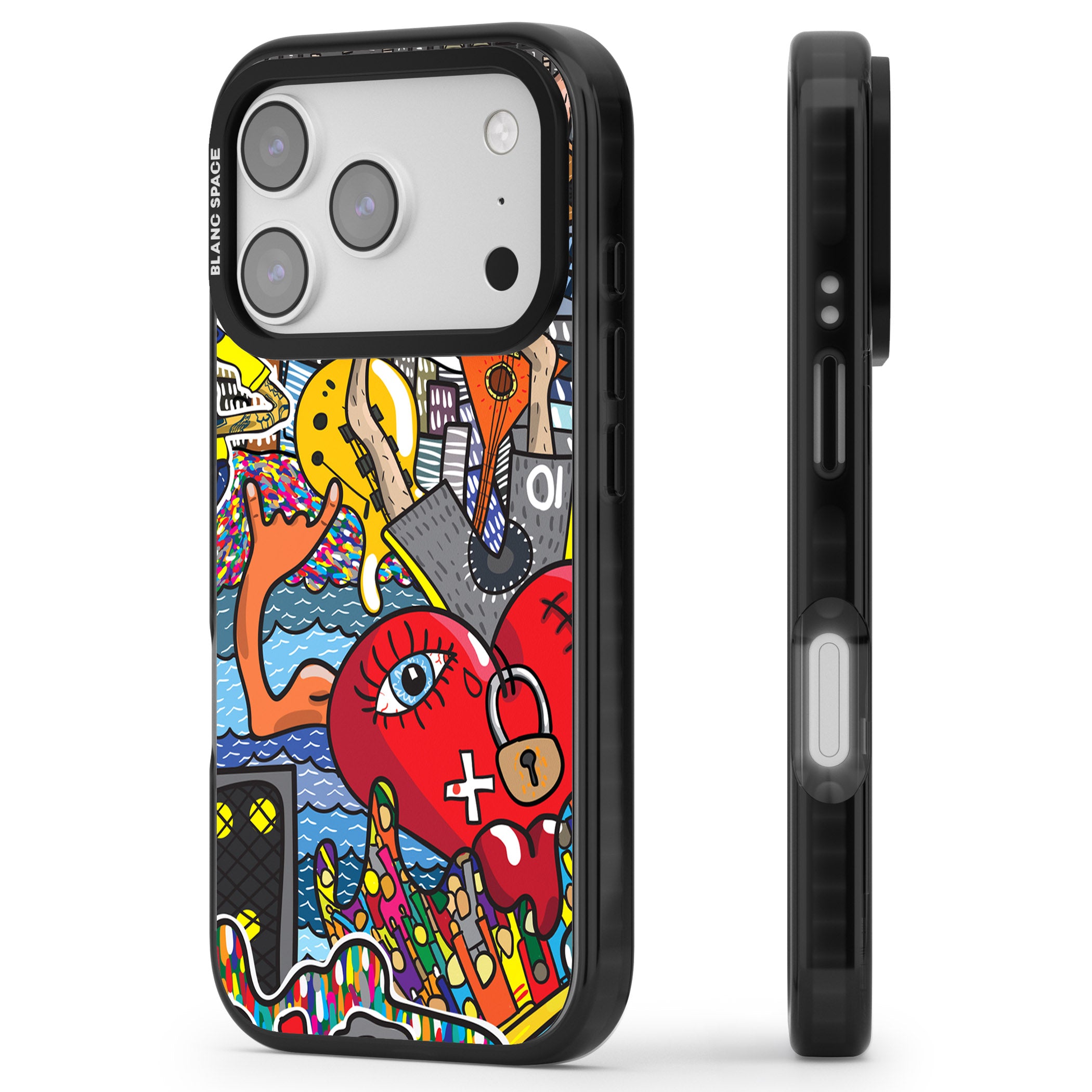 Crowd Tsunami iPhone 17 Pro Impact Pro Black Phone Case Side Profile