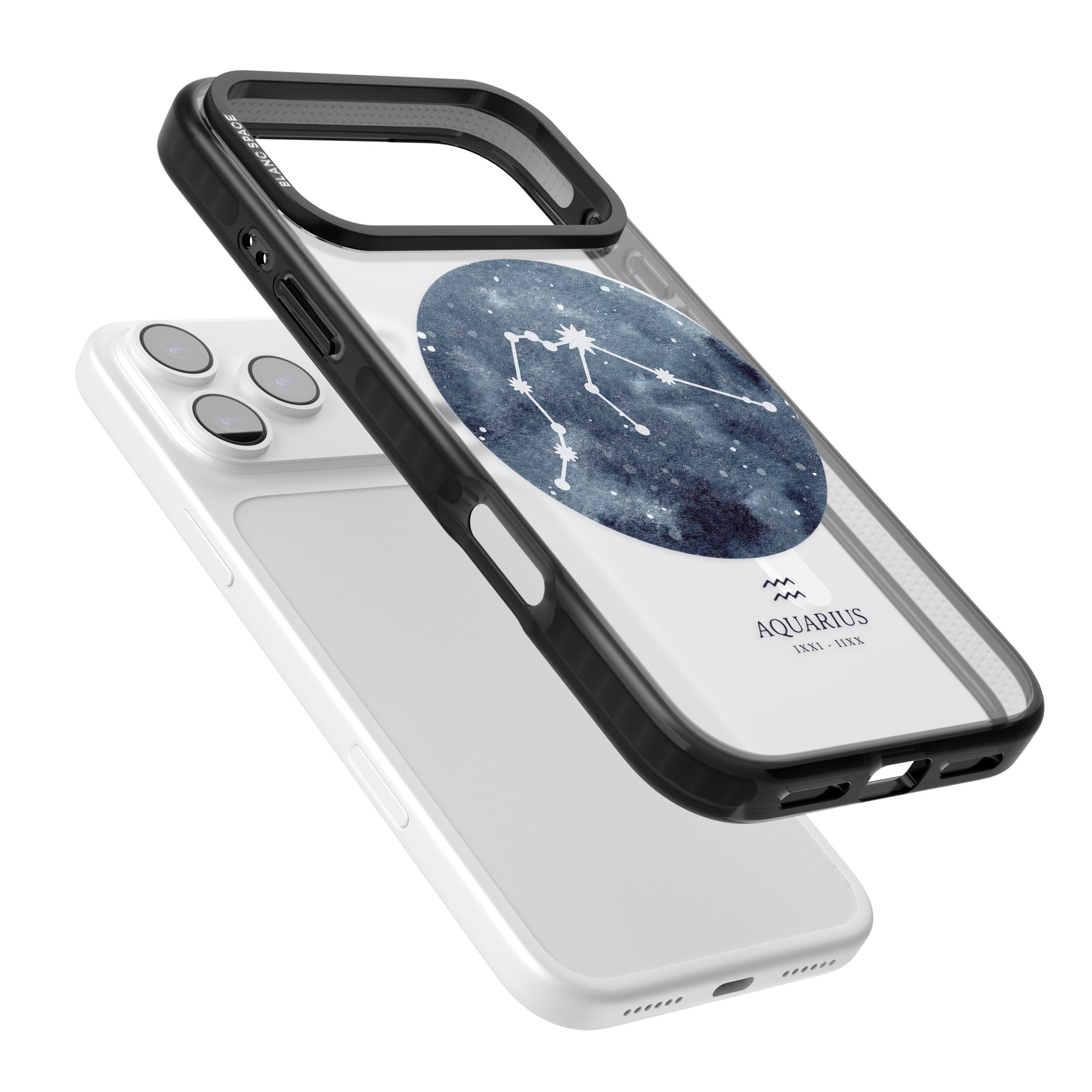 Aquarius Zodiac Blue iPhone 17 Pro Impact Pro Black Phone Case Colours