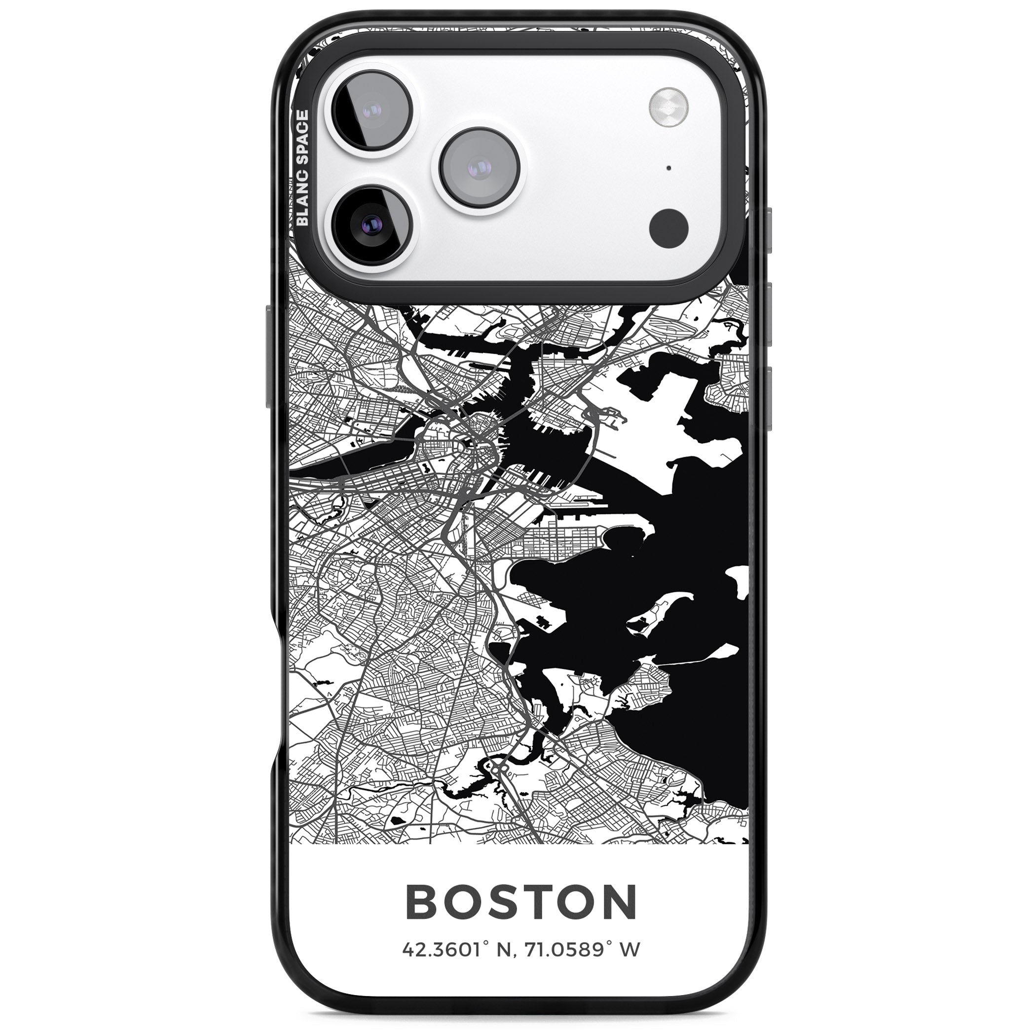 Boston Map iPhone 17 Pro Impact Black Phone Case