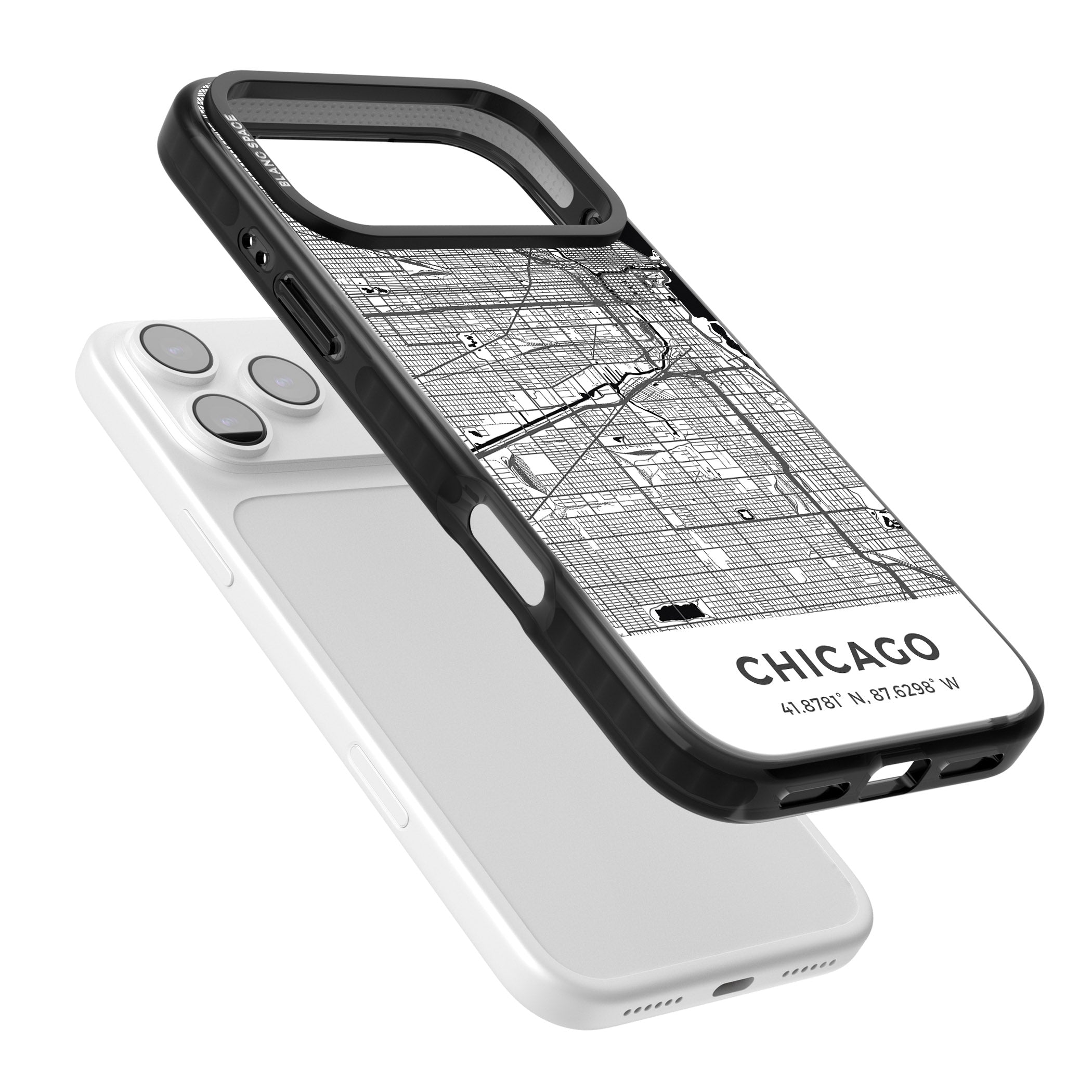 Chicago Map iPhone 17 Pro Impact Black Phone Case Colours