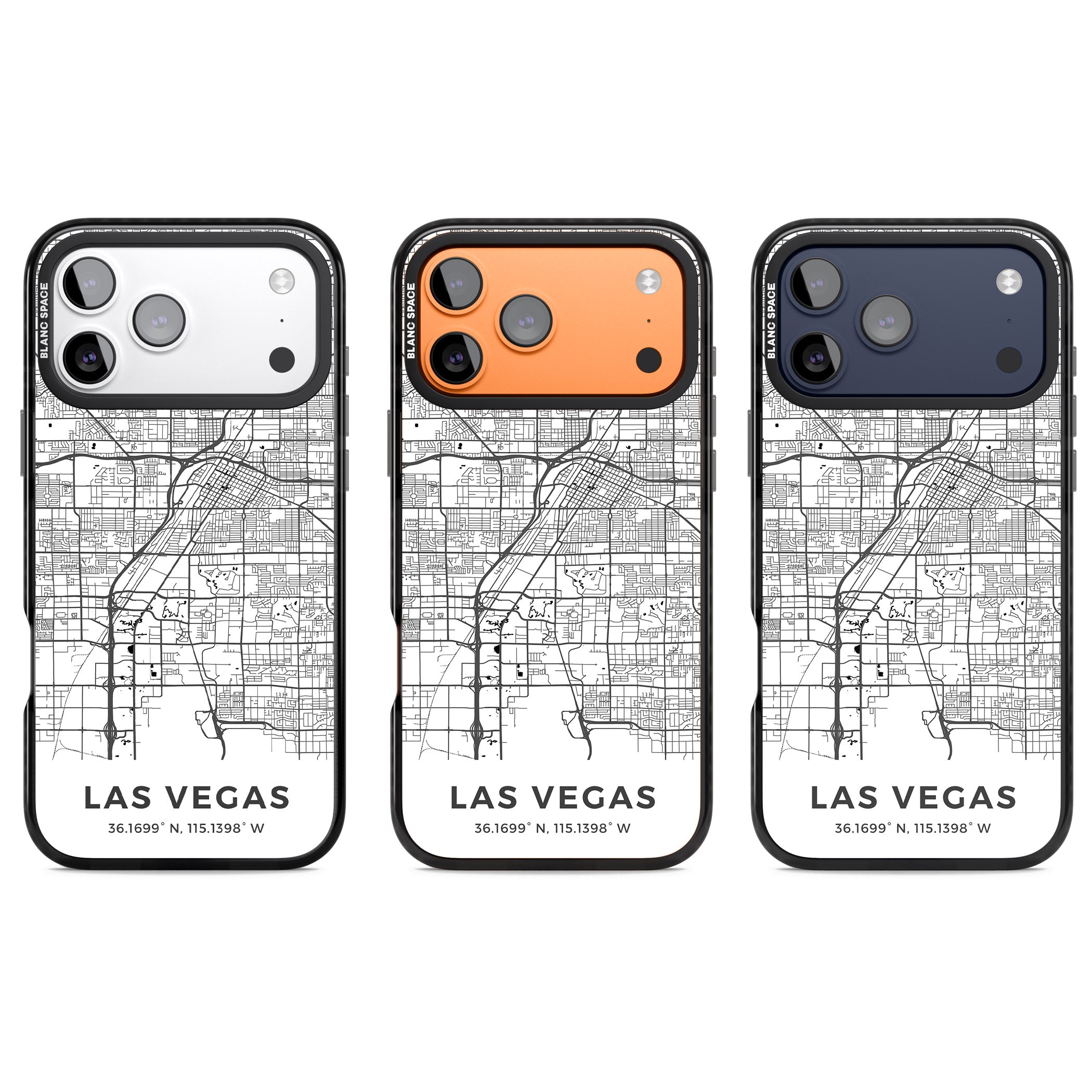 Las Vegas Map iPhone 17 Pro Impact Black Phone Case APT Impact Protection