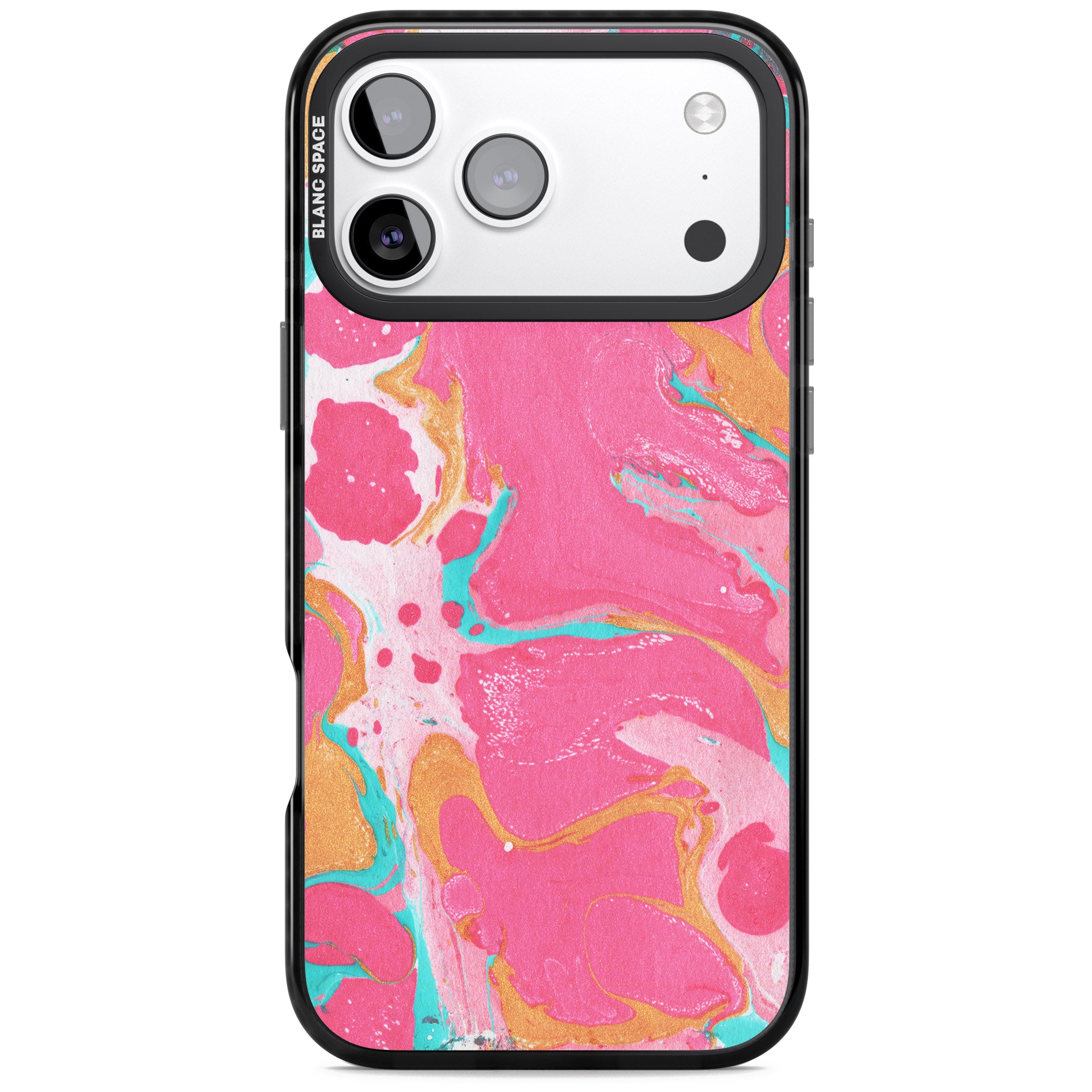 Vibrant Marbled Paper iPhone 17 Pro Impact Black Phone Case