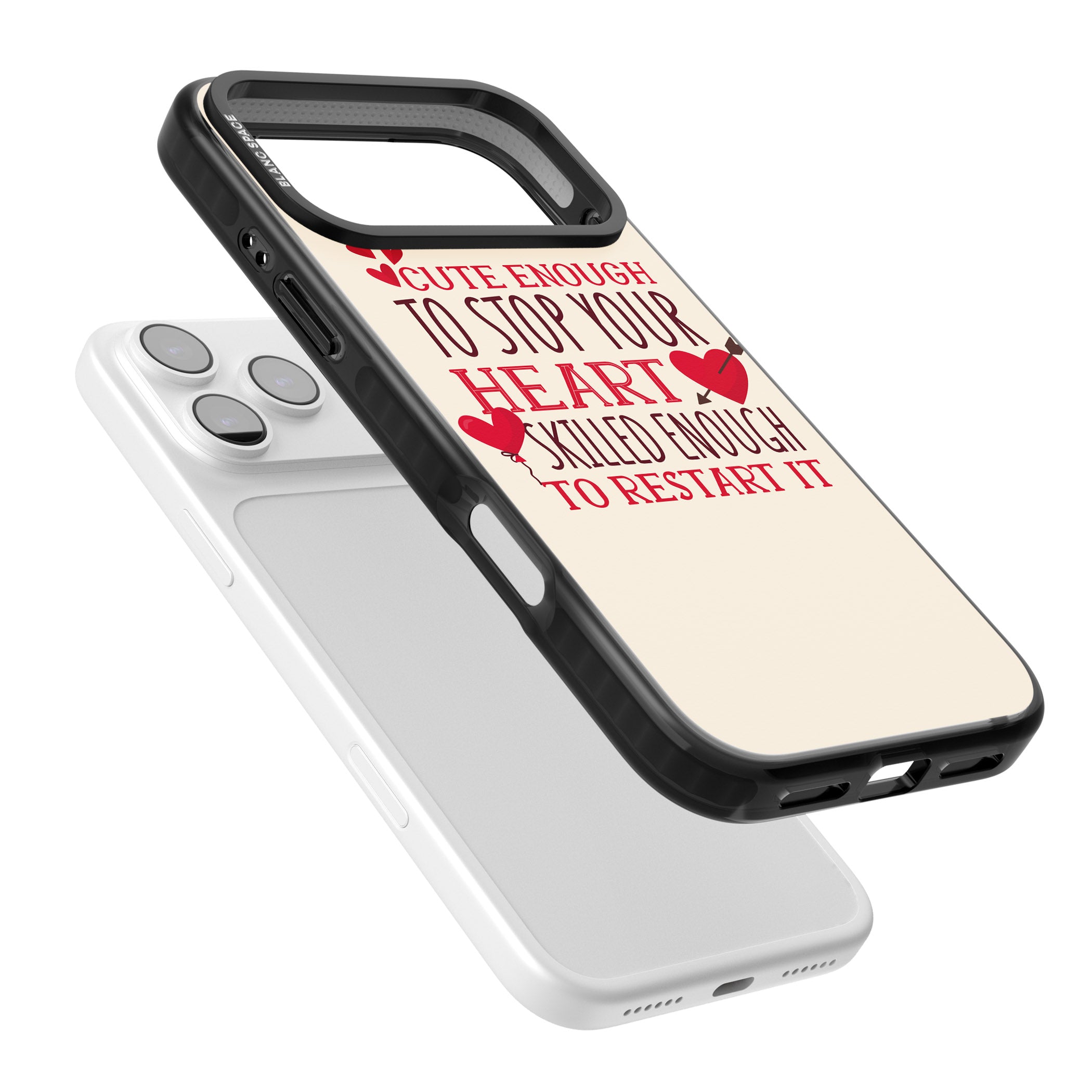 Cute Enough To Stop Your Heart iPhone 17 Pro Impact Black Phone Case Colours