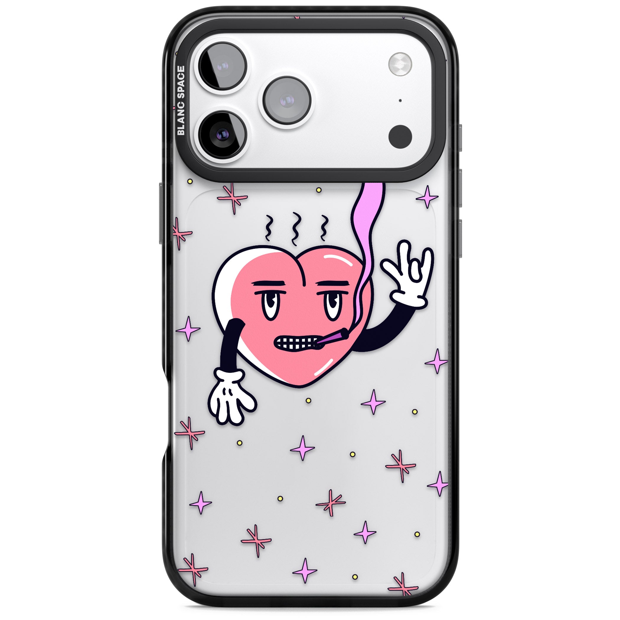 Quirky Heart iPhone 17 Pro Impact Black Phone Case