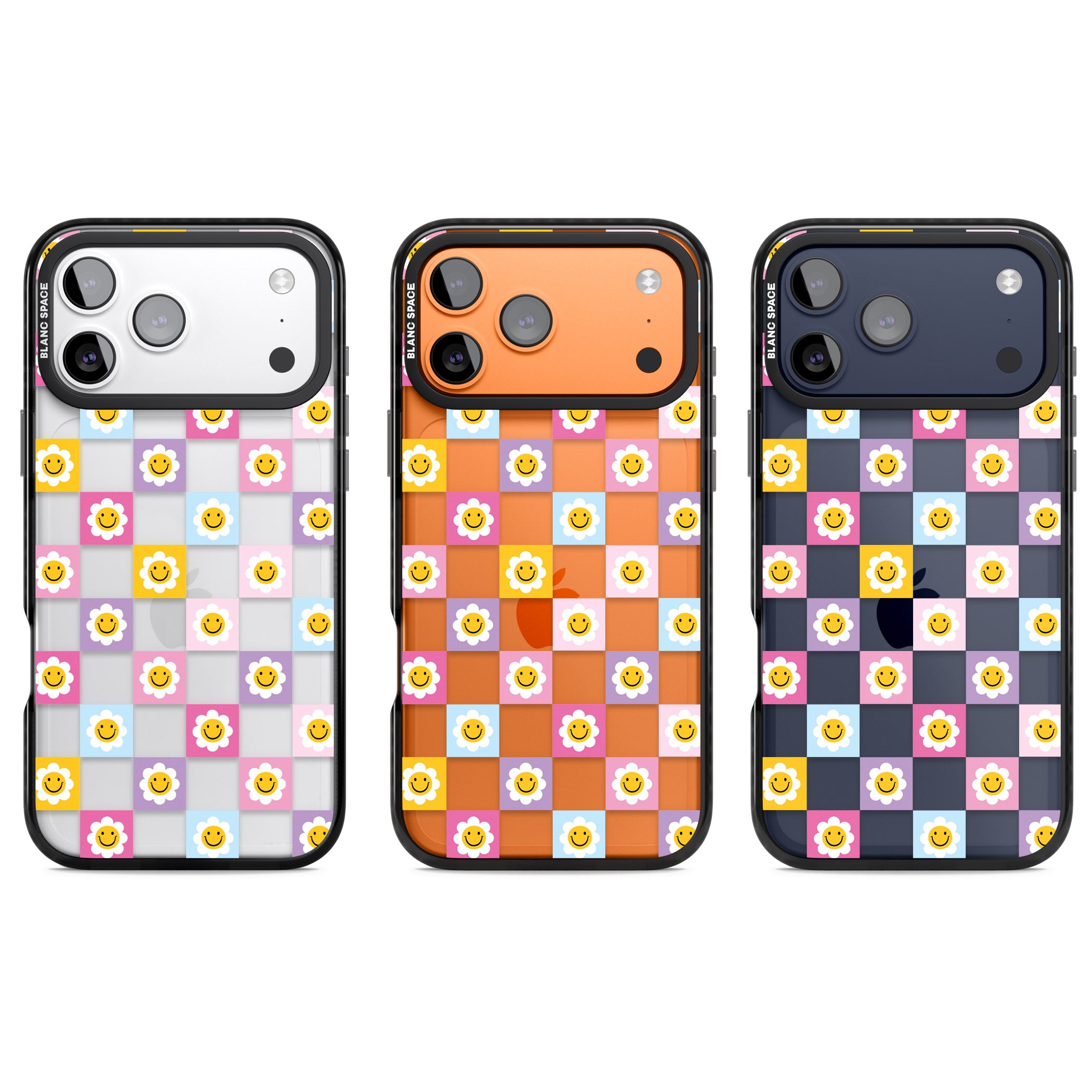 Daisy Squares Pattern iPhone 17 Pro Impact Black Phone Case APT Impact Protection