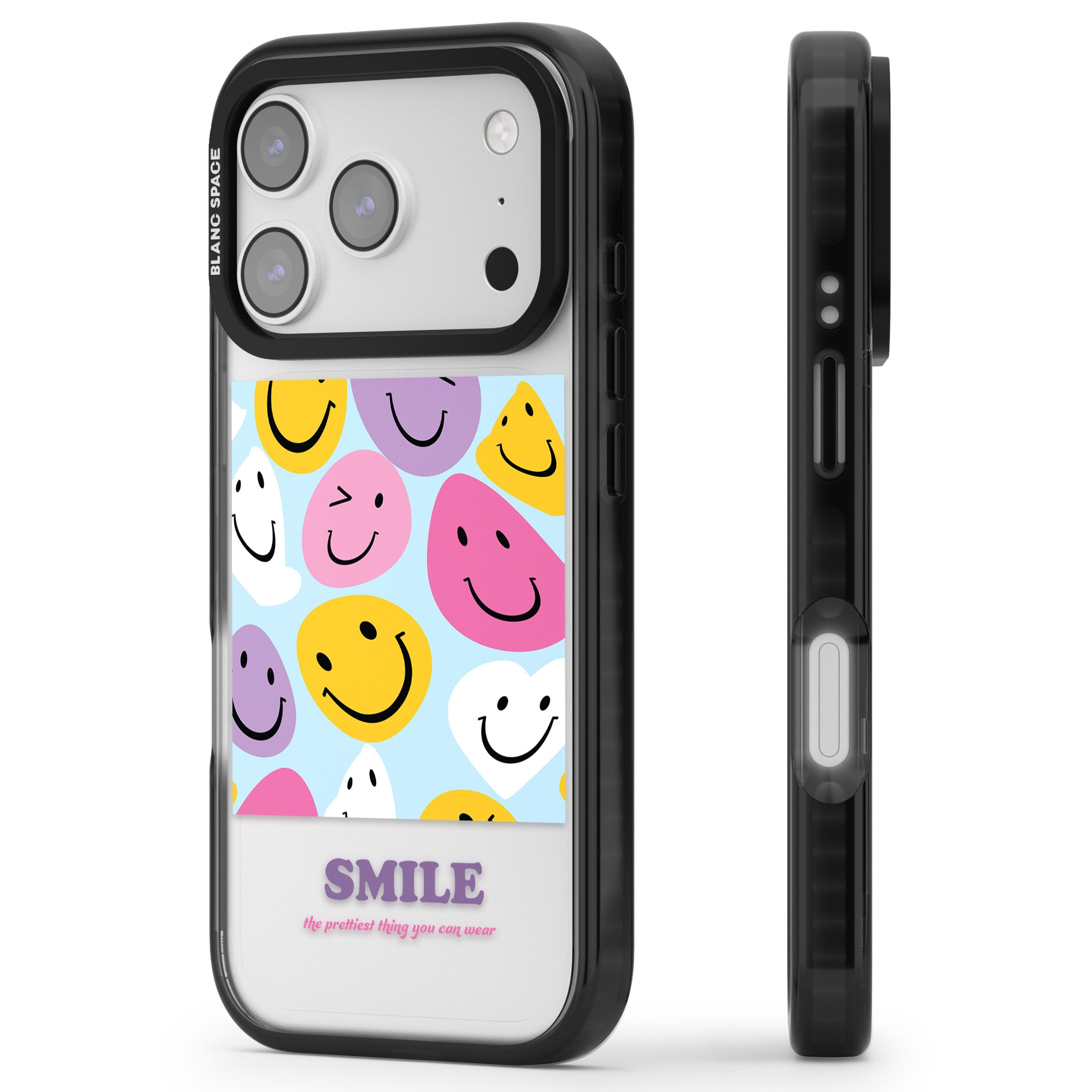 A Smile iPhone 17 Pro Impact Black Phone Case Side Profile