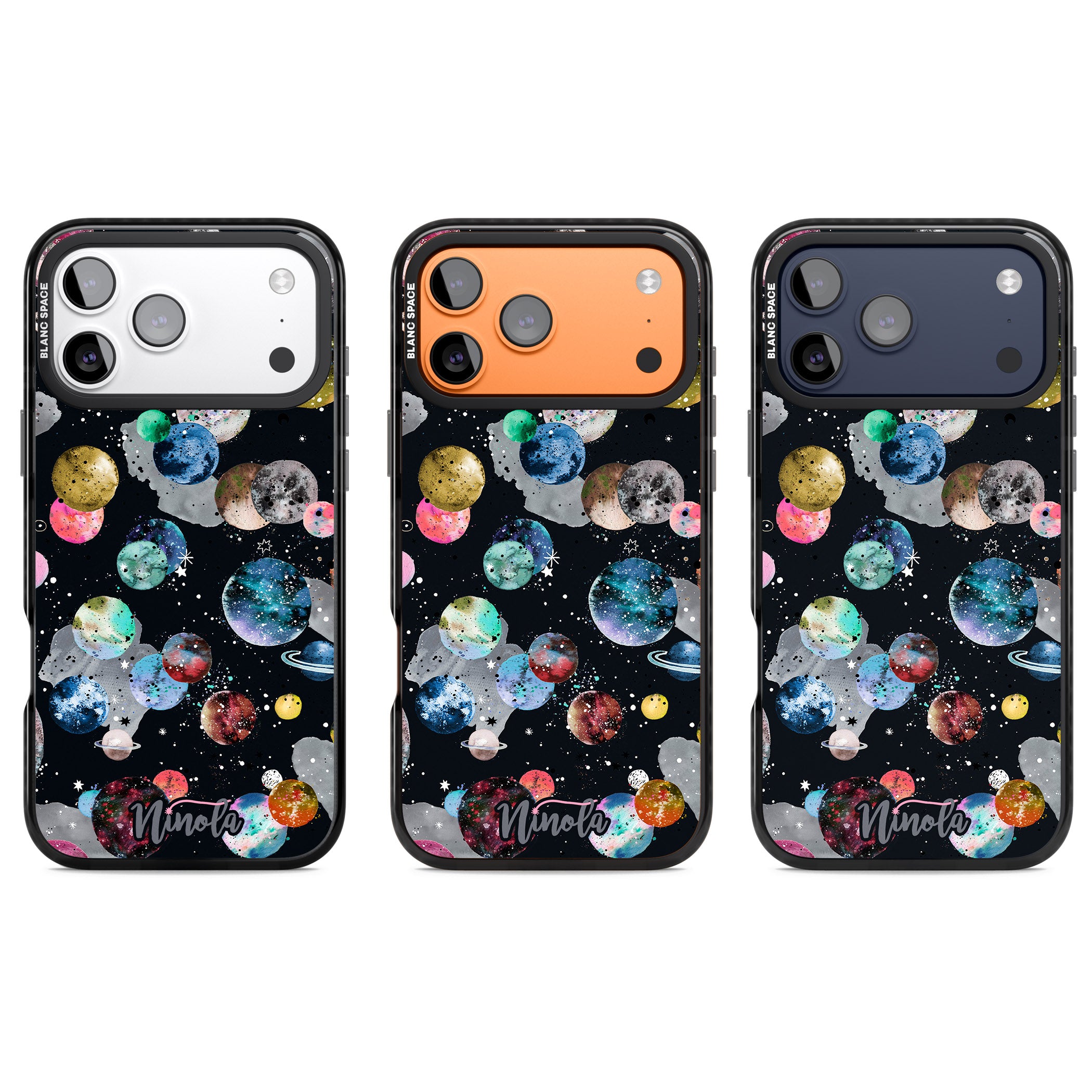 Cosmic Galaxy iPhone 17 Pro Impact Black Phone Case APT Impact Protection