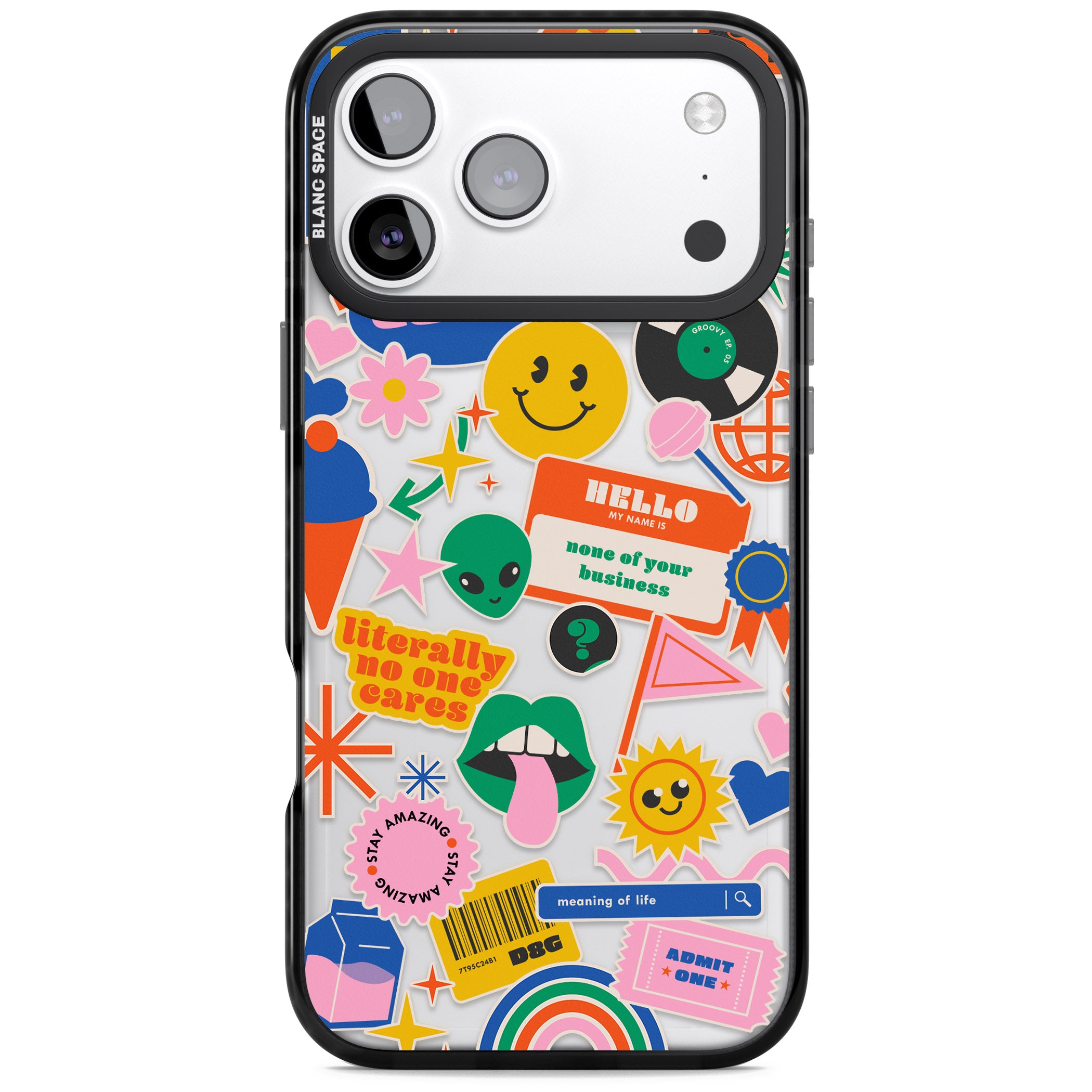 Nostalgic Sticker Vibes iPhone 17 Pro Impact Black Phone Case