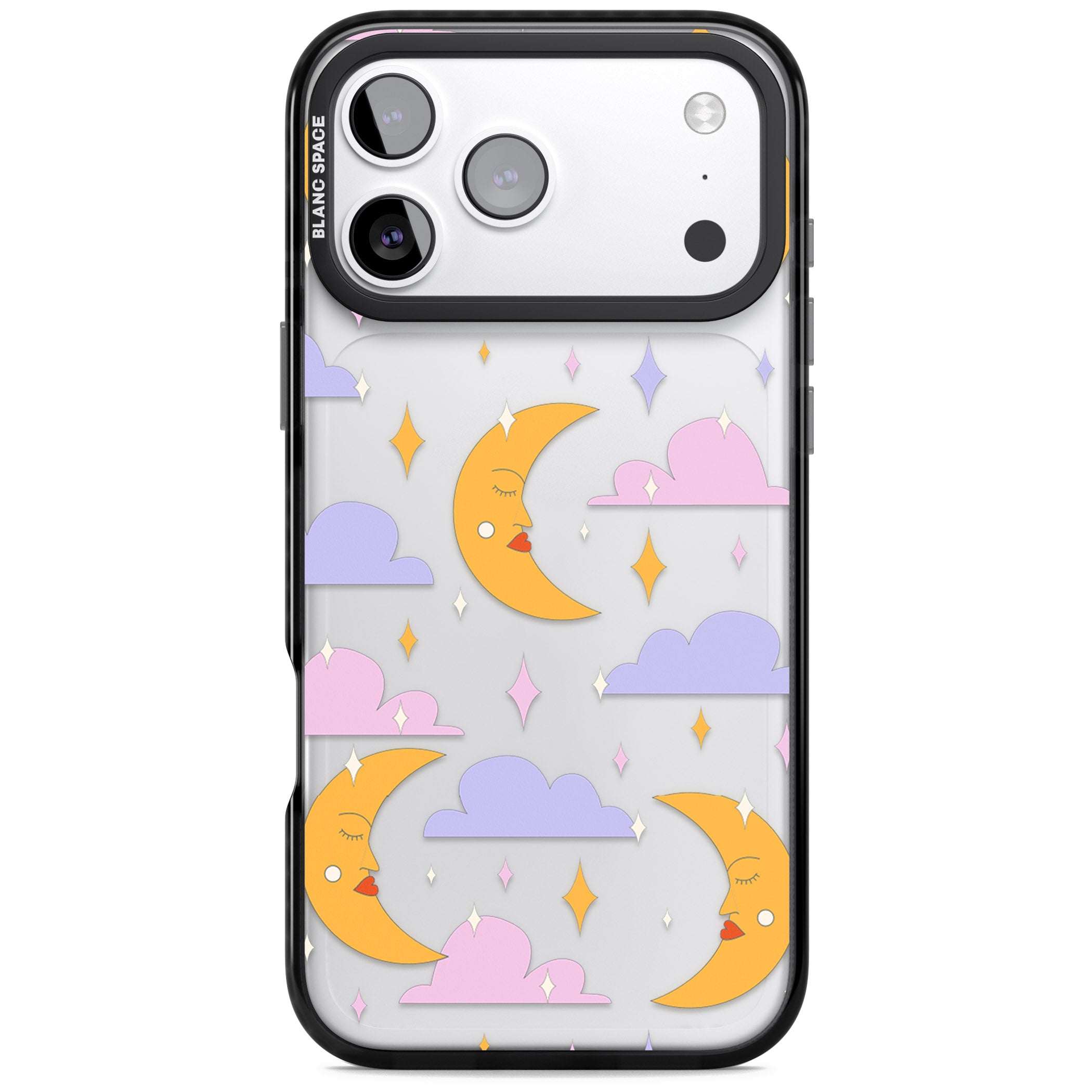 Moons & Clouds iPhone 17 Pro Impact Black Phone Case