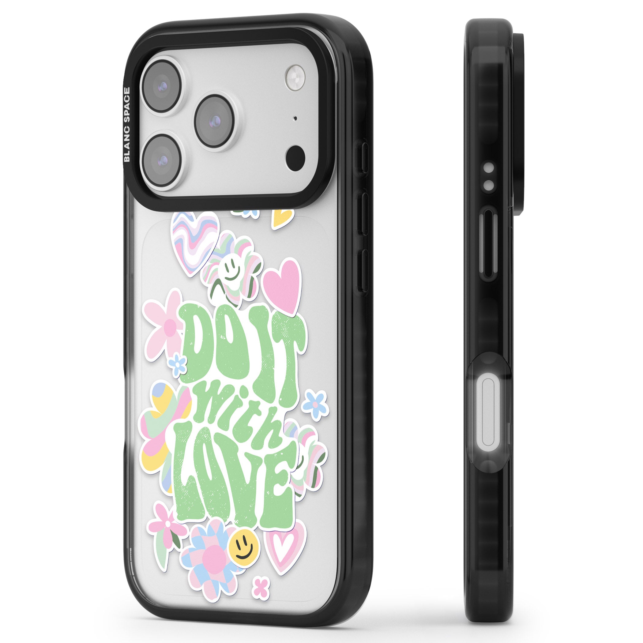 Do It With Love iPhone 17 Pro Impact Black Phone Case Side Profile