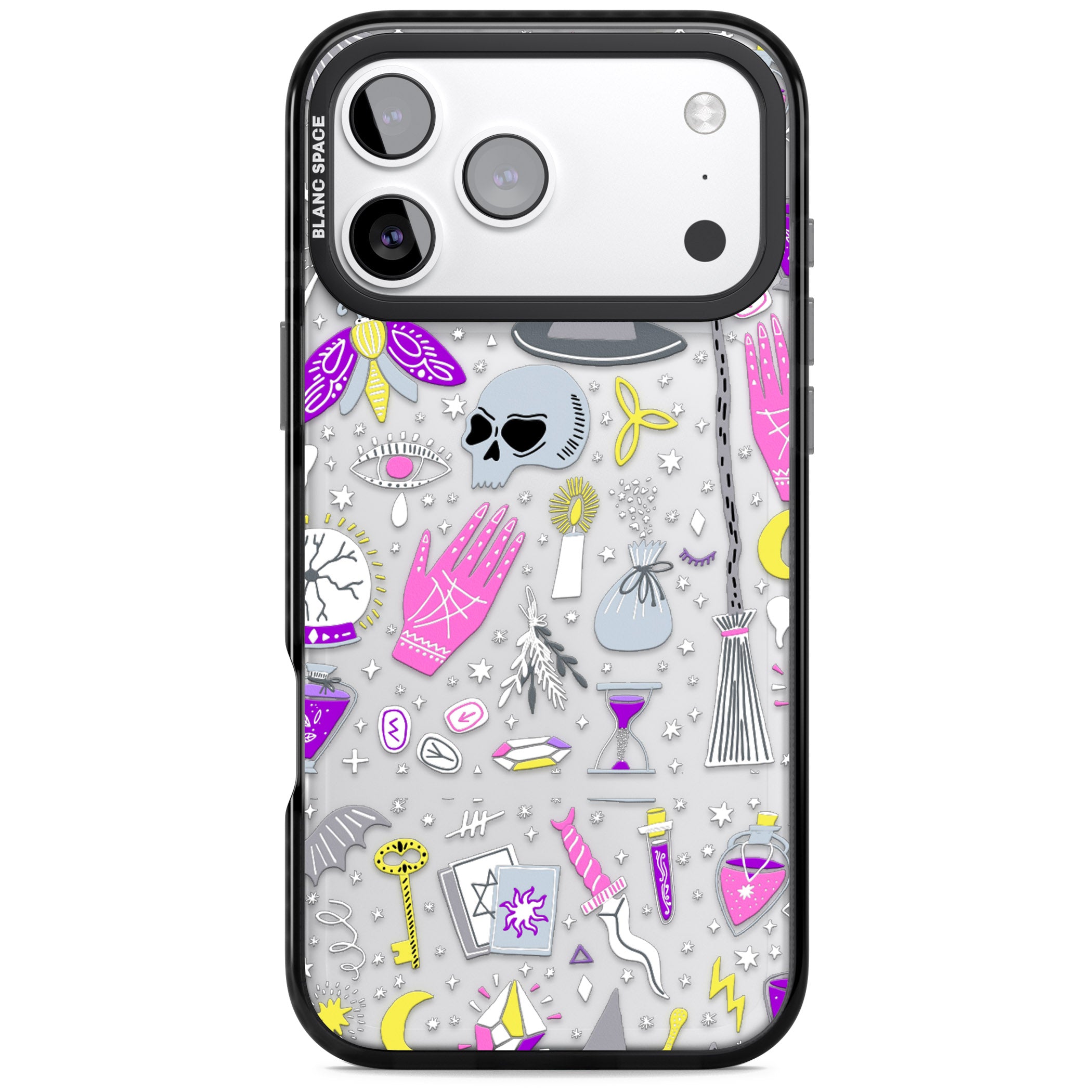 Black Magic Pattern iPhone 17 Pro Impact Black Phone Case