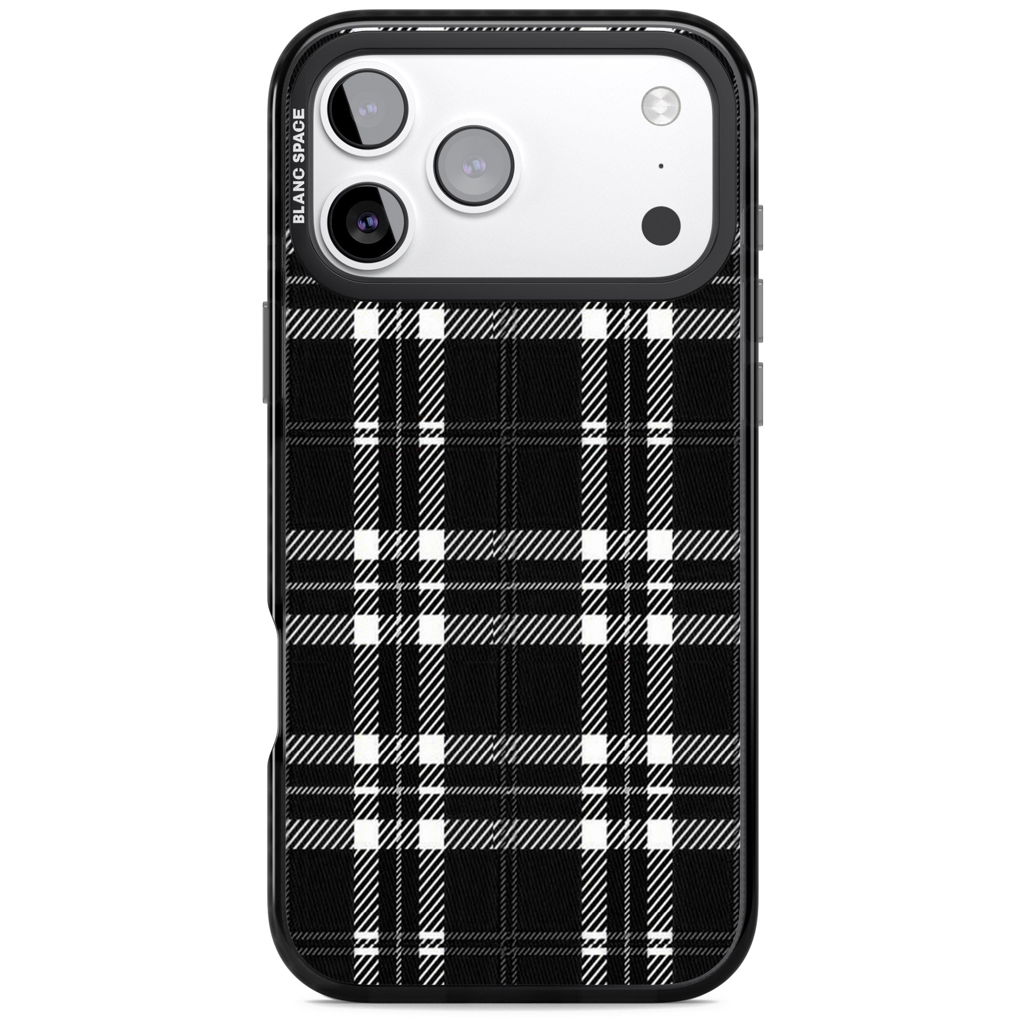 Divine Black Plaid iPhone 17 Pro Impact Black Phone Case