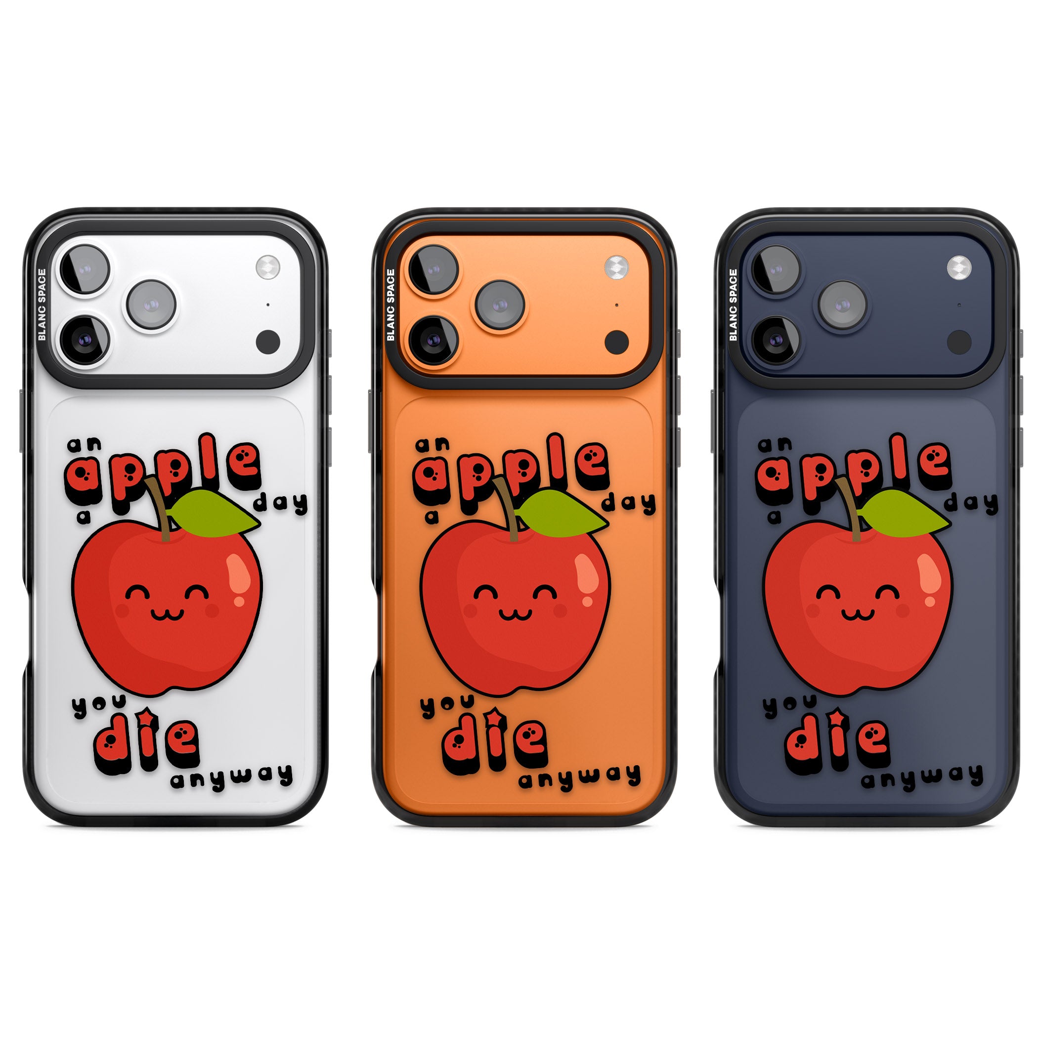 An Apple A Day iPhone 17 Pro Impact Black Phone Case APT Impact Protection