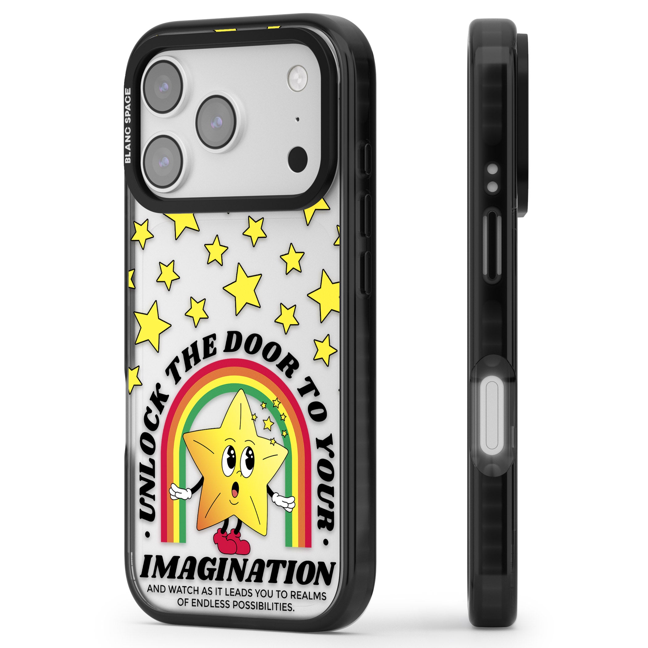 Imagination iPhone 17 Pro Max Impact Black Phone Case Side Profile