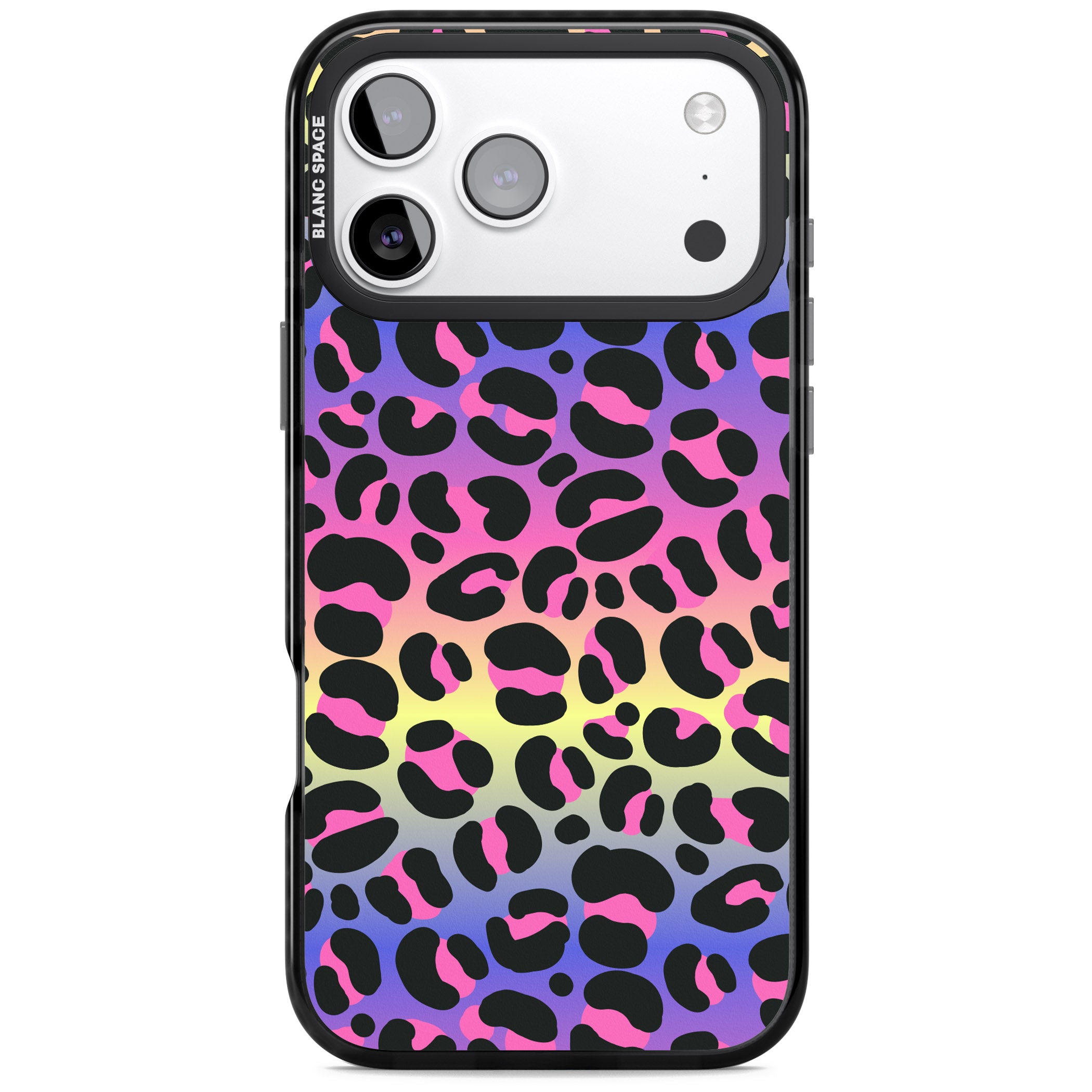 Rainbow Gradient Leopard iPhone 17 Pro Impact Black Phone Case