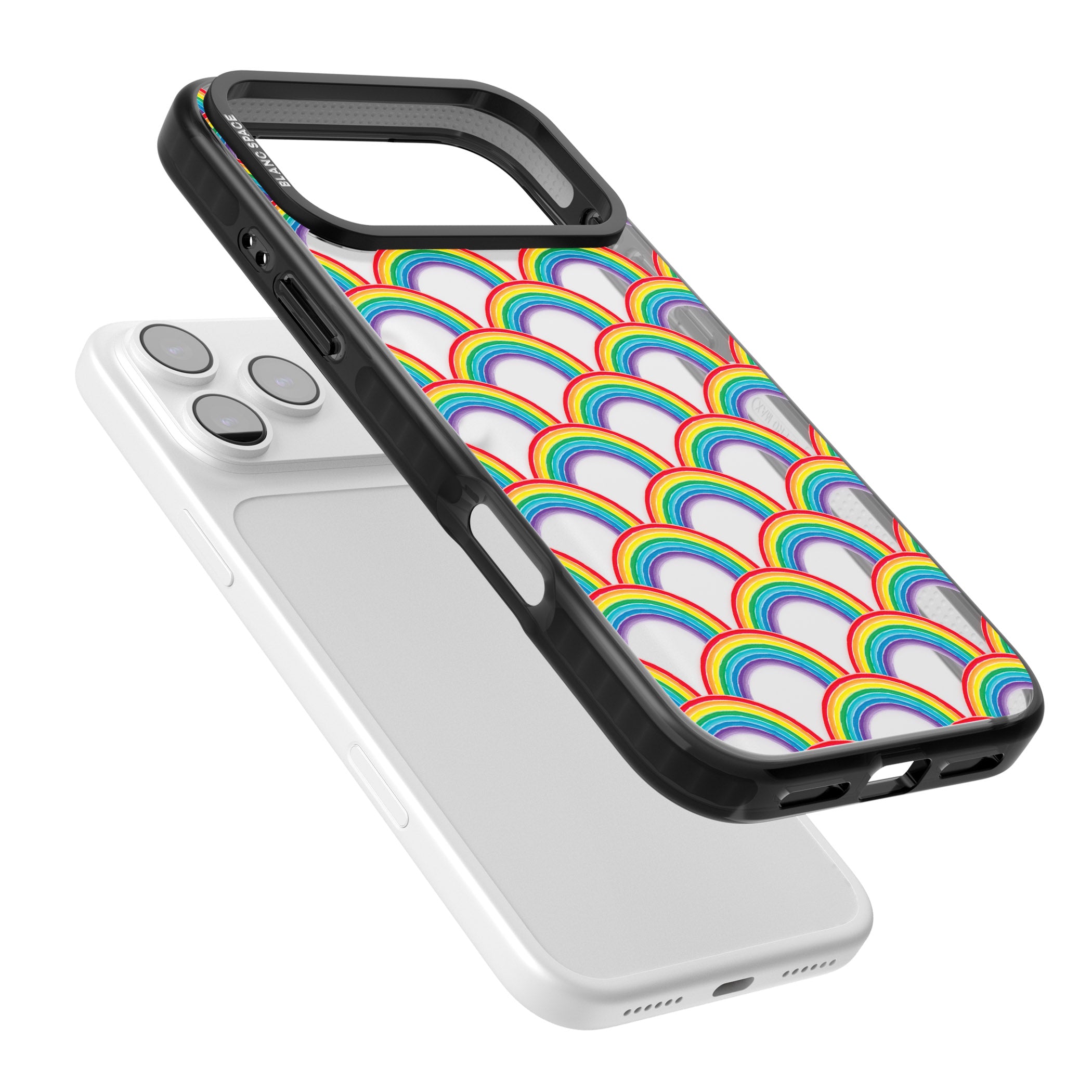 Rainbow Arc Pattern iPhone 17 Pro Impact Black Phone Case Colours