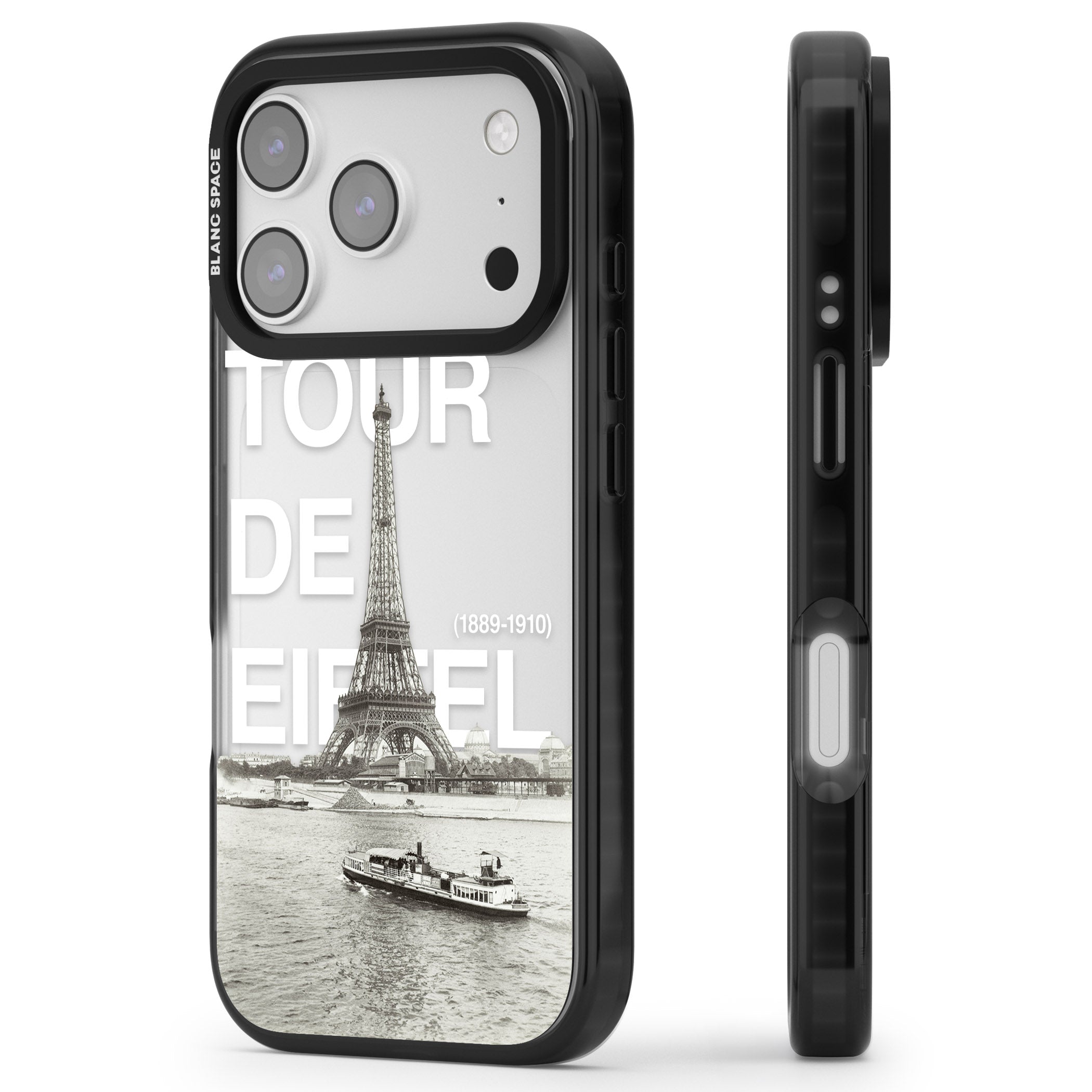 Tour De Eiffel iPhone 17 Pro Impact Black Phone Case Side Profile
