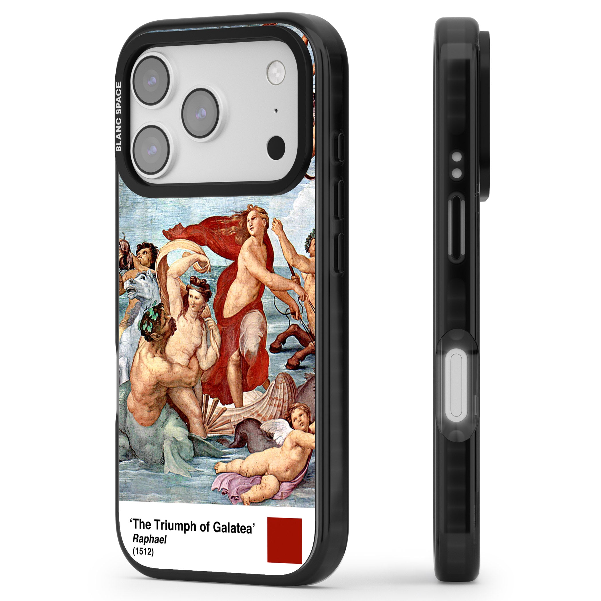 The Triumph Of Galatea iPhone 17 Pro Impact Black Phone Case Side Profile