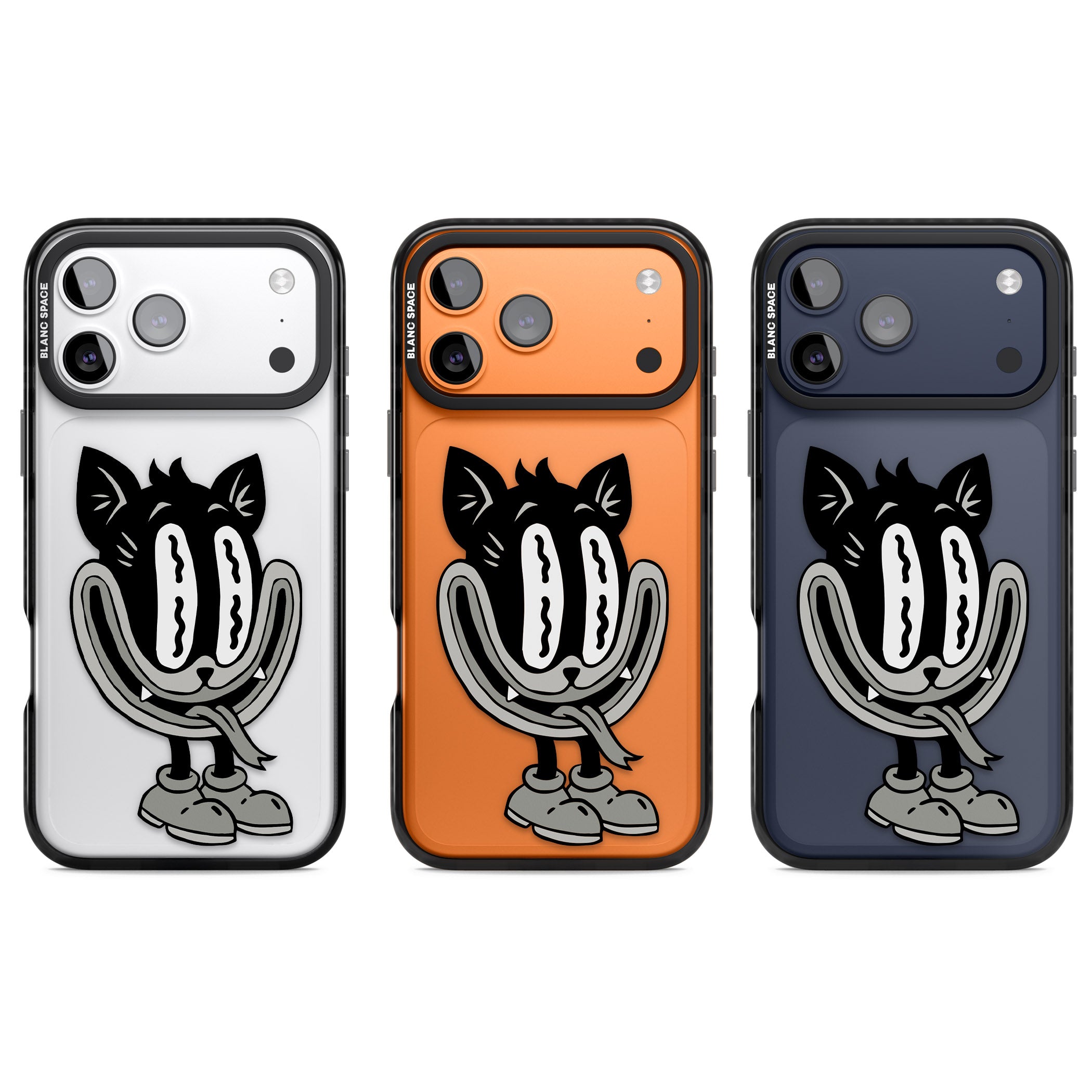 Faded Feline iPhone 17 Pro Impact Black Phone Case APT Impact Protection