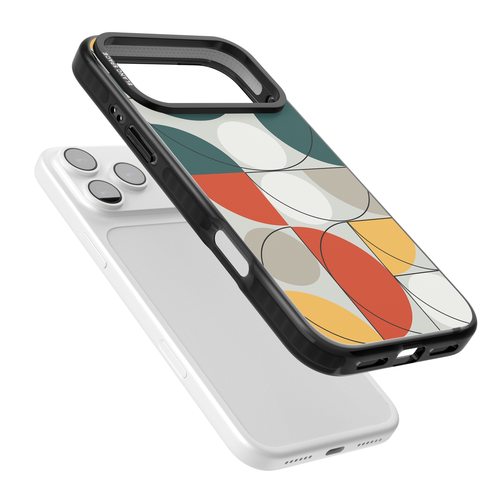 Modern Abstract Circle iPhone 17 Pro Impact Black Phone Case Colours